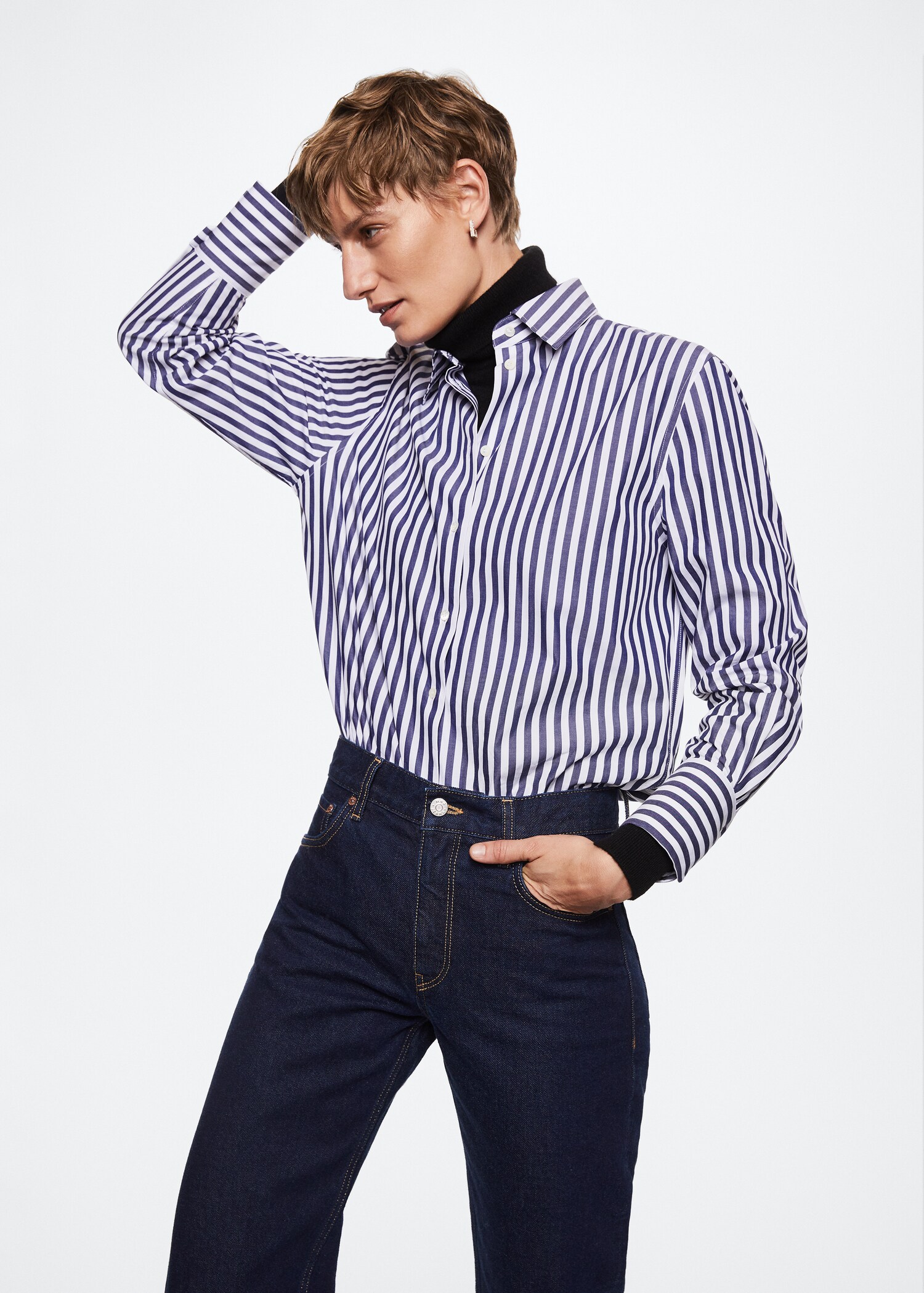 Camicia popeline regular righe - Piano medio