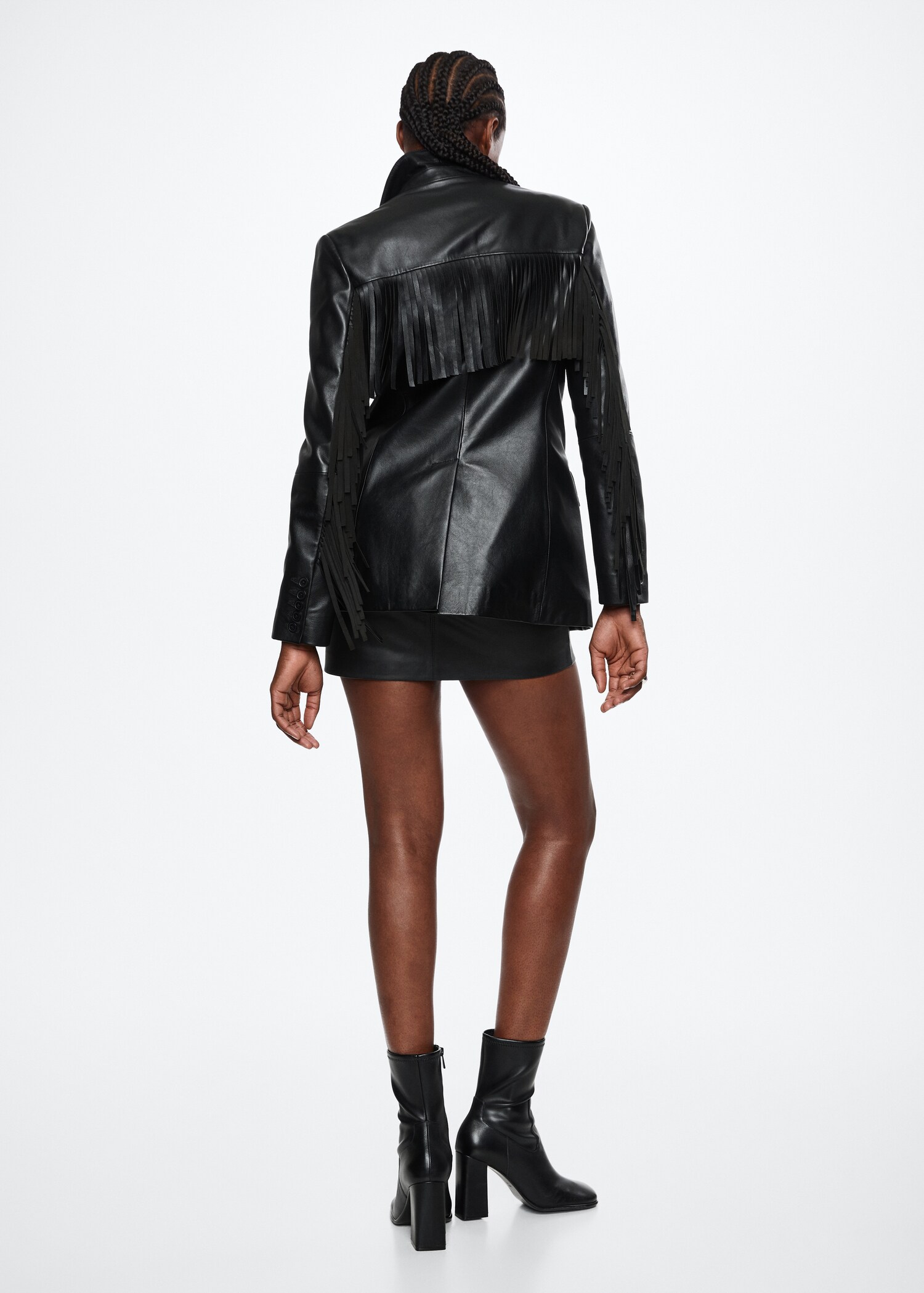 Veste cuir franges - Verso de l’article