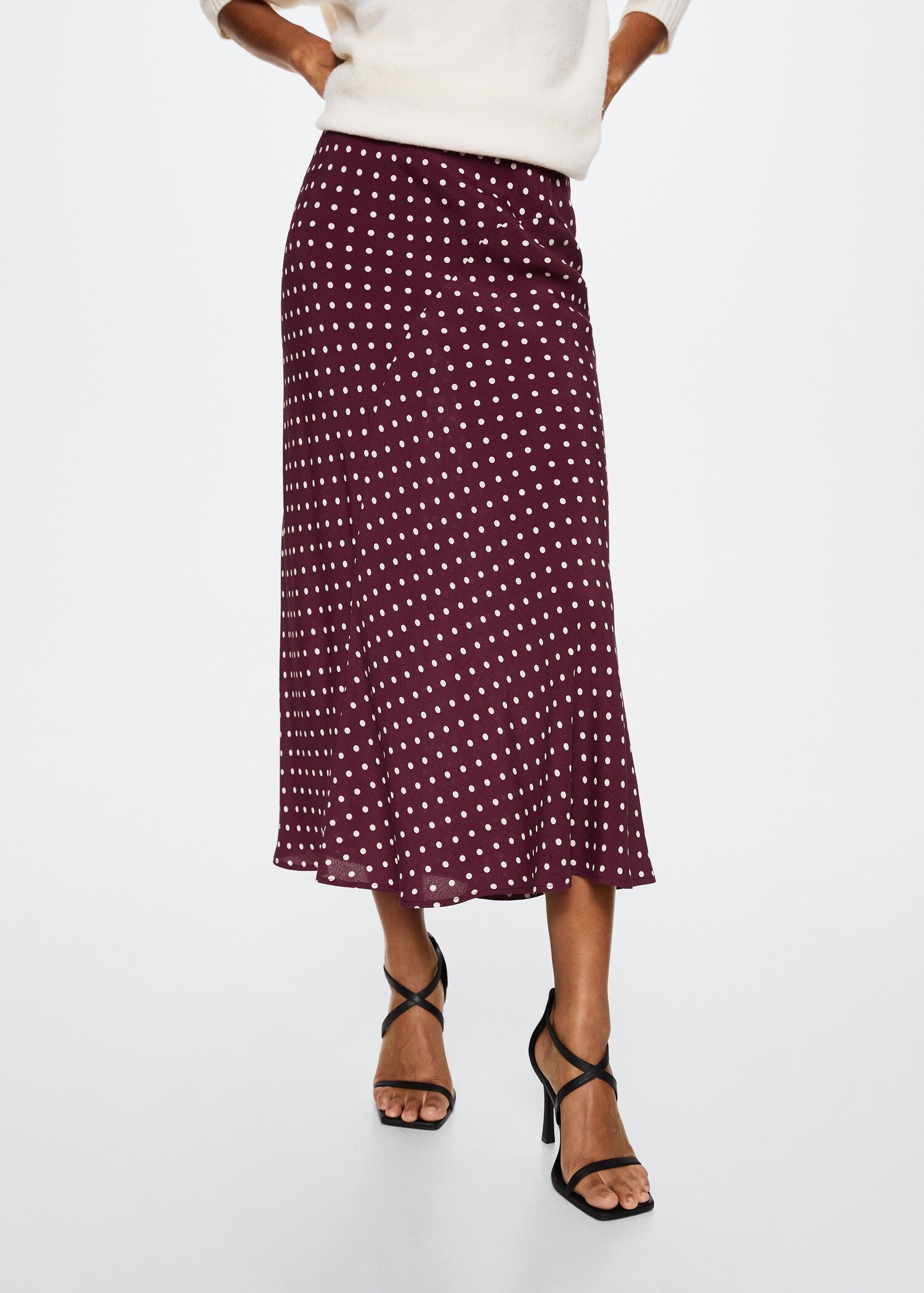 Midi-Rock mit Polka Dots - Mittlere Ansicht