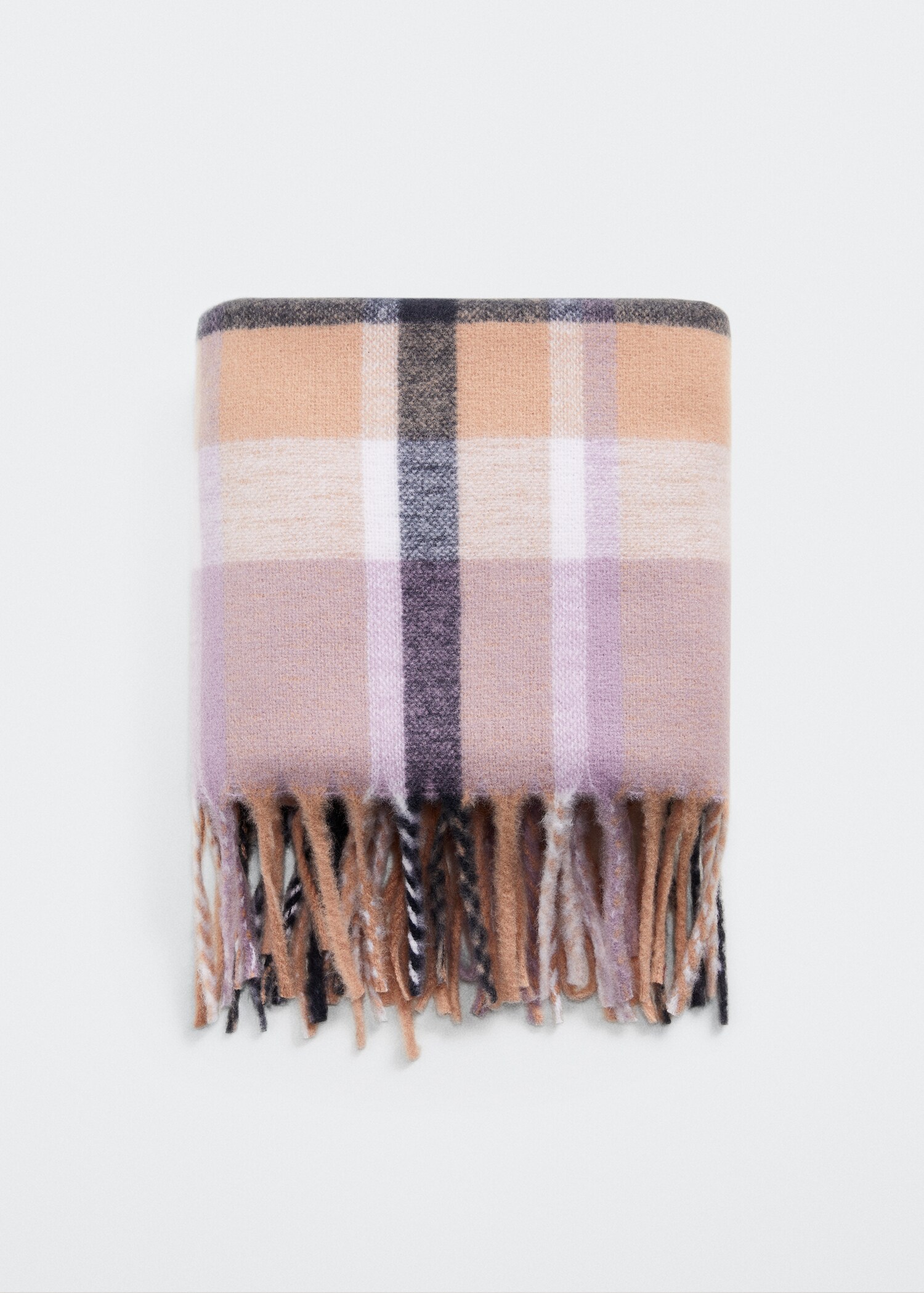 Fringed check scarf - Article without model