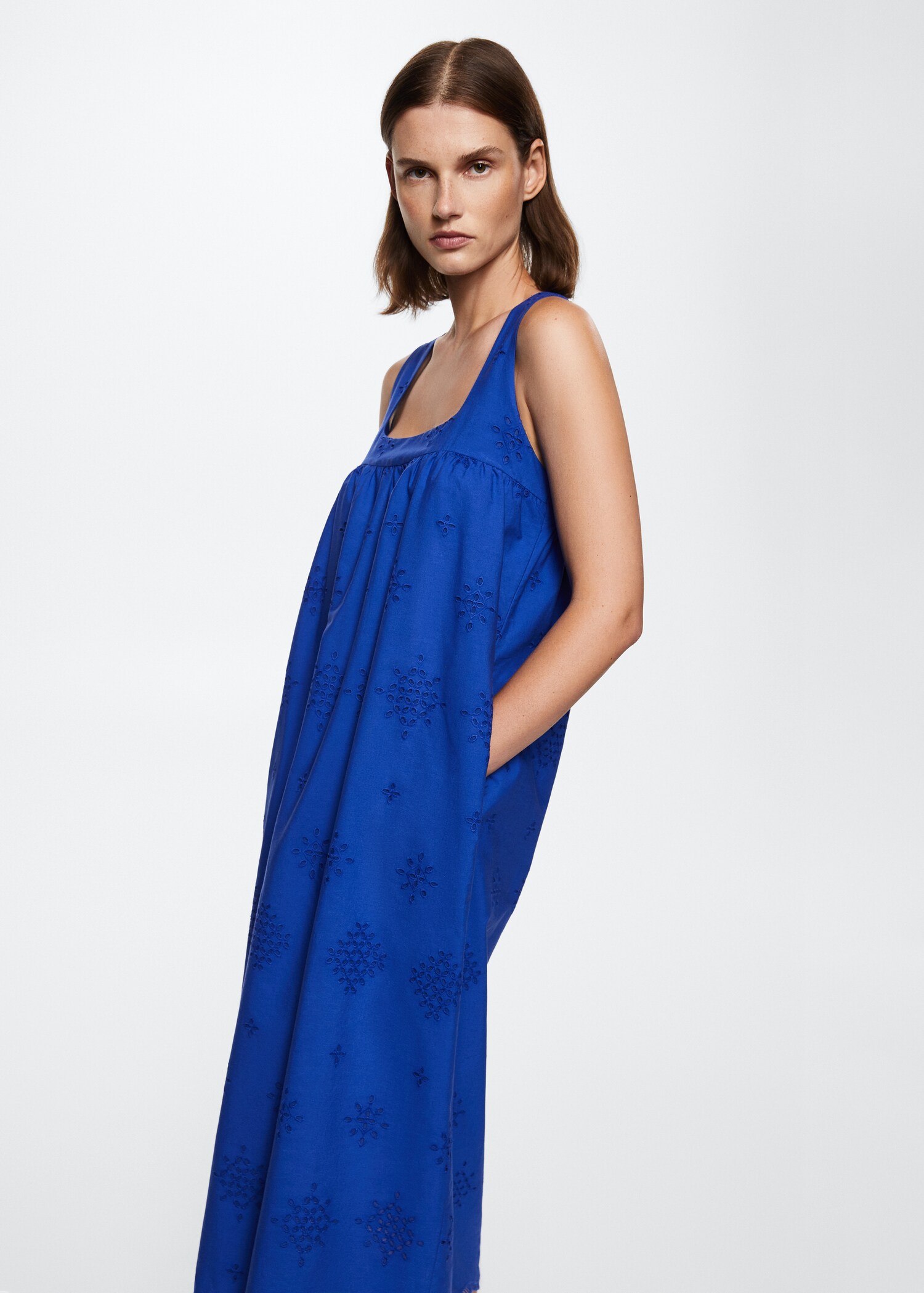 100% cotton midi dress - Medium plane