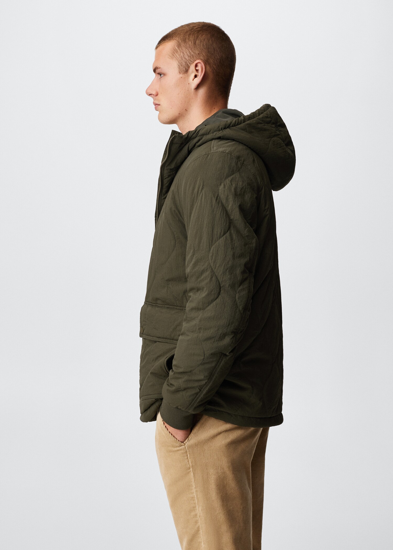 Textured padded jacket - Details of the article 4