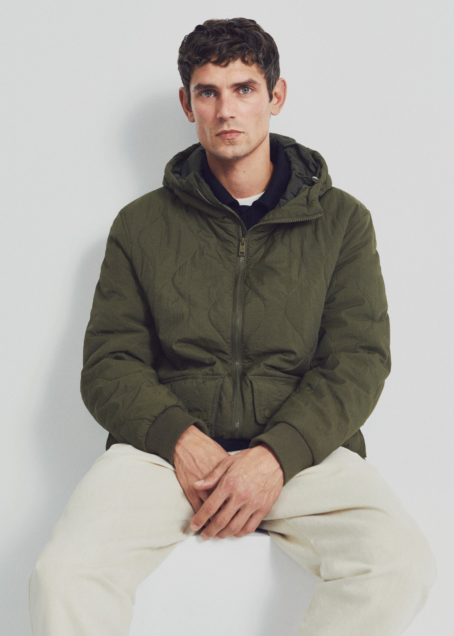 Textured padded jacket - Details of the article 6