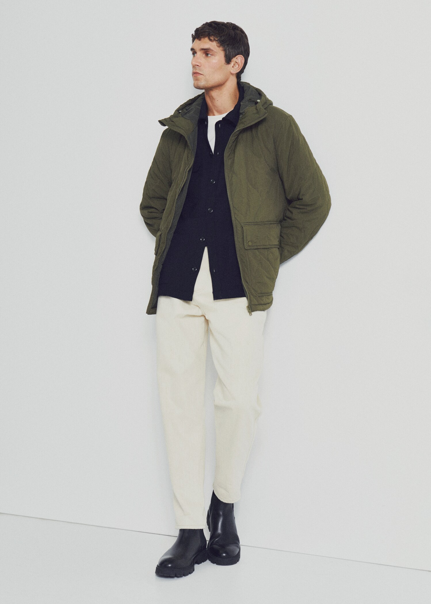 Textured padded jacket - Details of the article 9