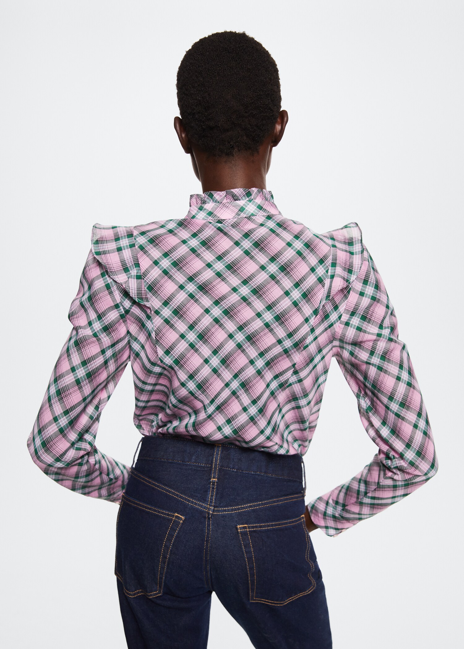 Checked frill blouse - Reverse of the article