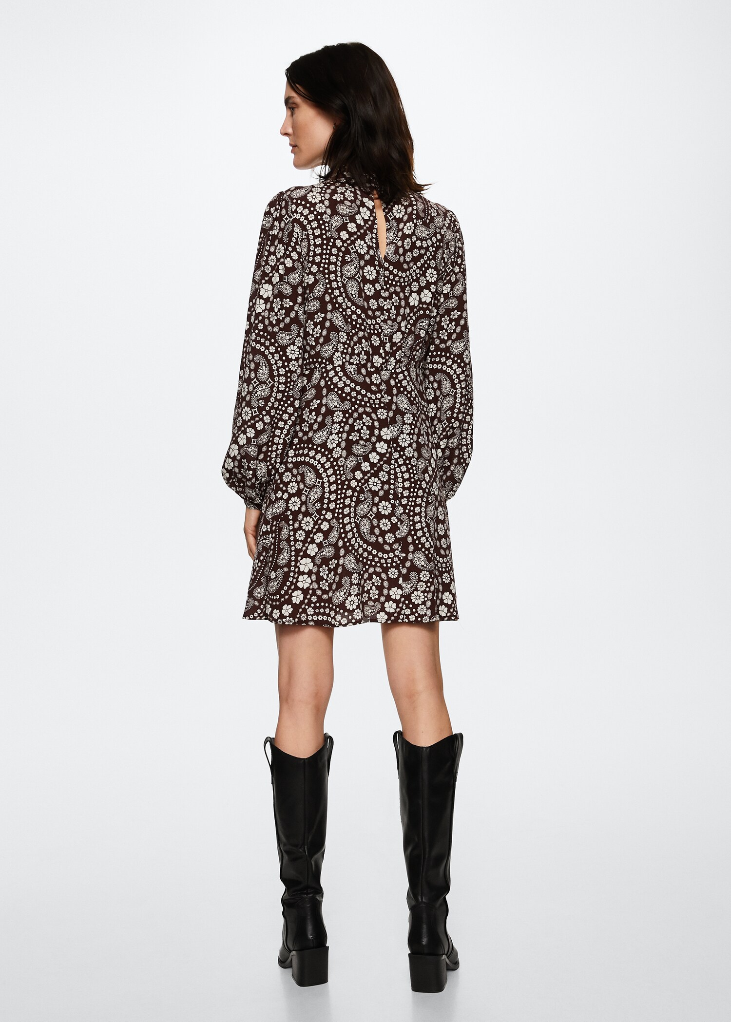 Flowy printed dress - Reverse of the article
