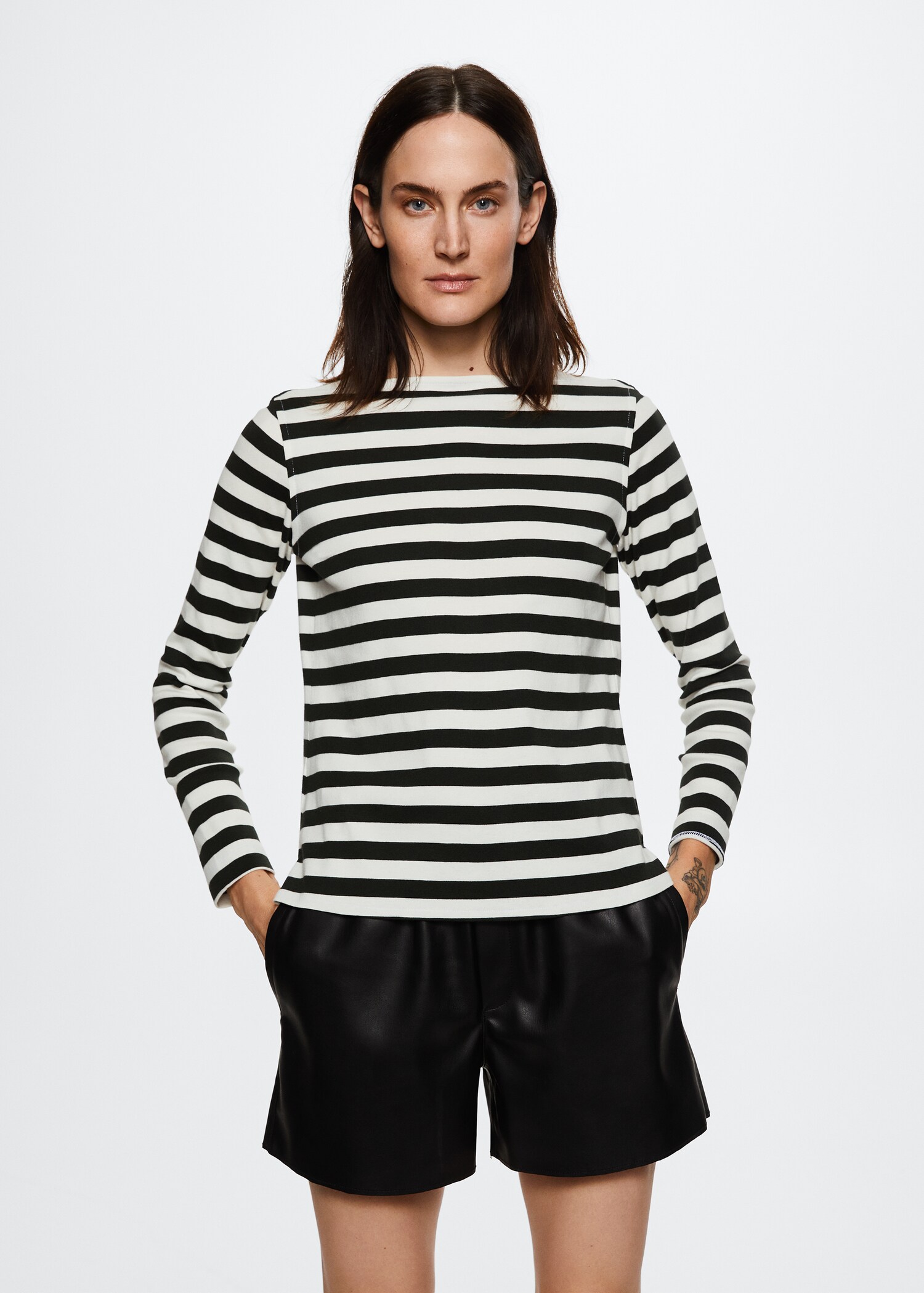 Striped 100% cotton t-shirt - Medium plane