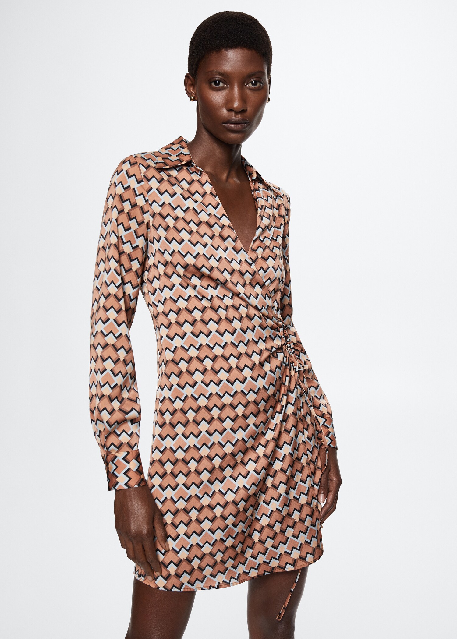 Print wrap dress - Medium plane