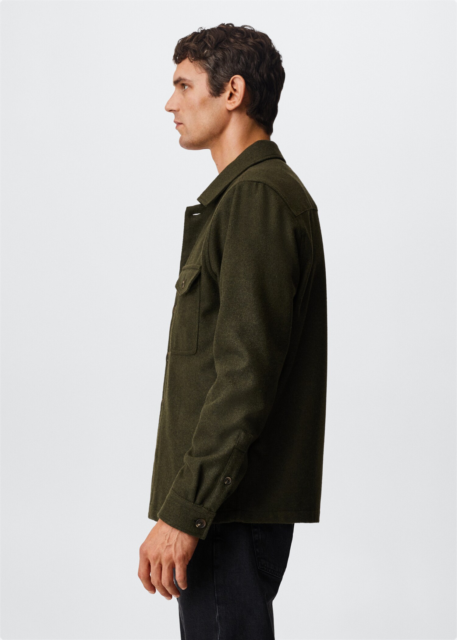 Textured overshirt with pockets - Details of the article 6