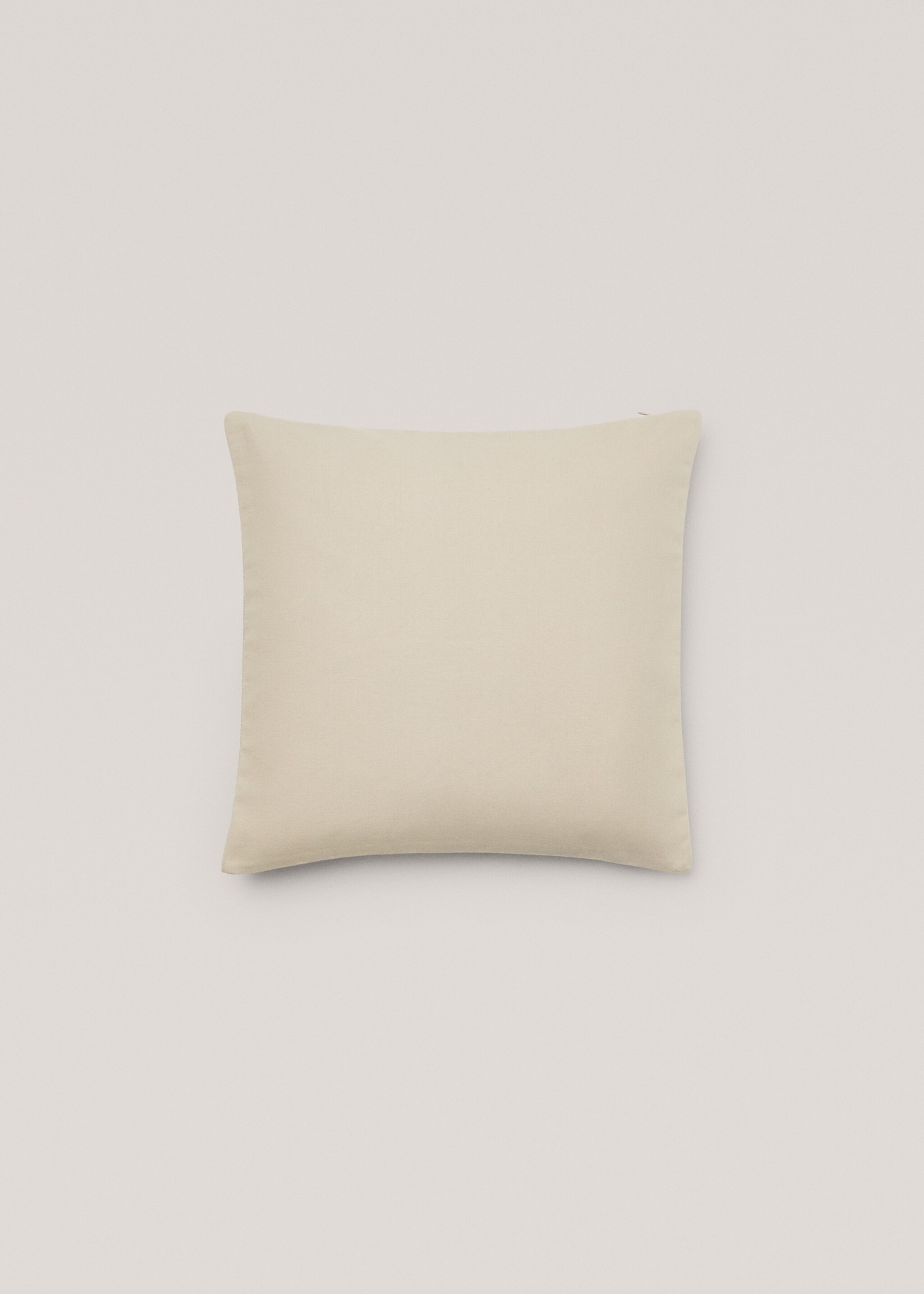 Gestreepte linnen kussenhoes 45x45 cm - Achterkant van het artikel, Open beige. Ref: 37047711-00.