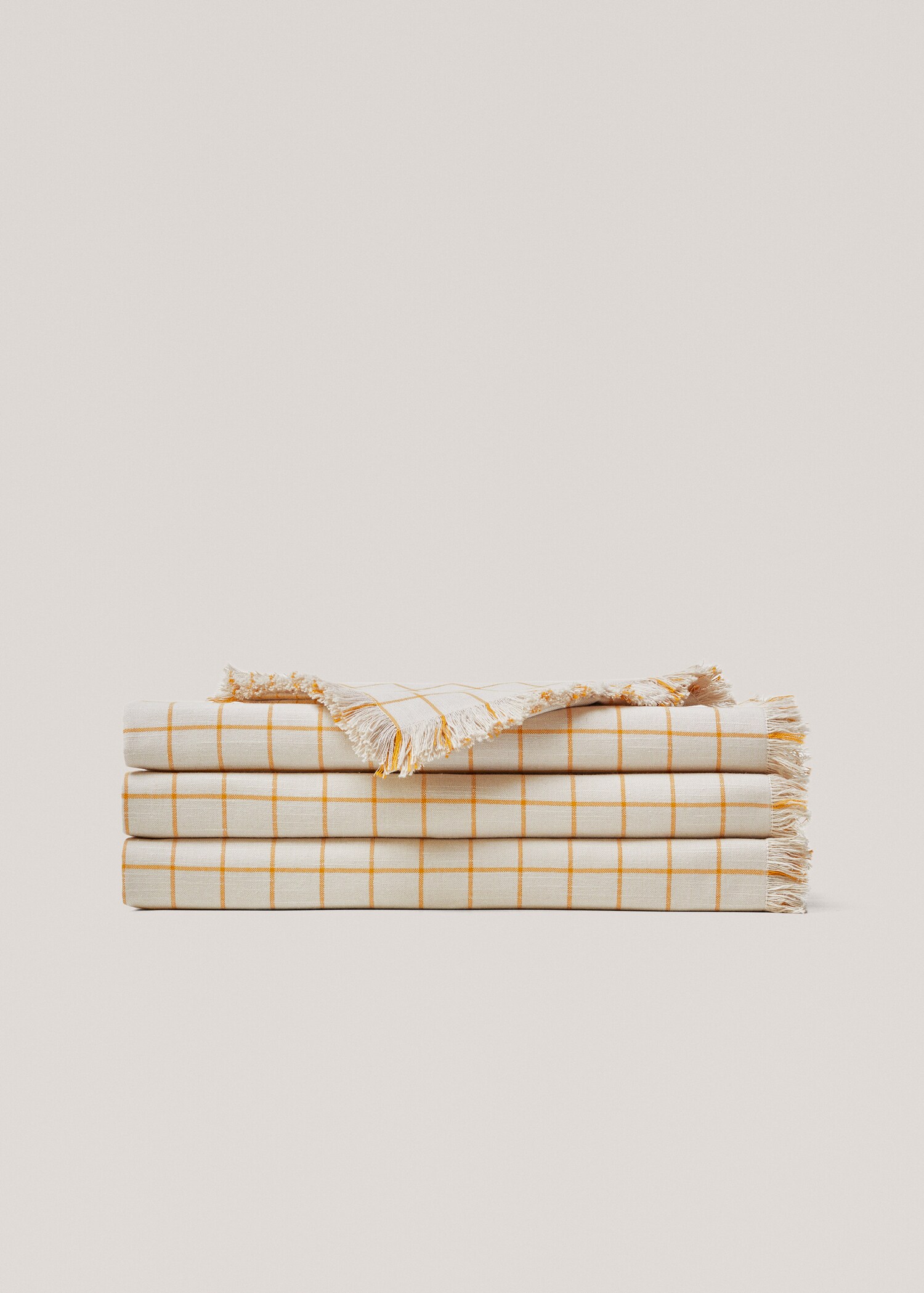 Checked tablecloth fringe endings 150x150cm - Article without model