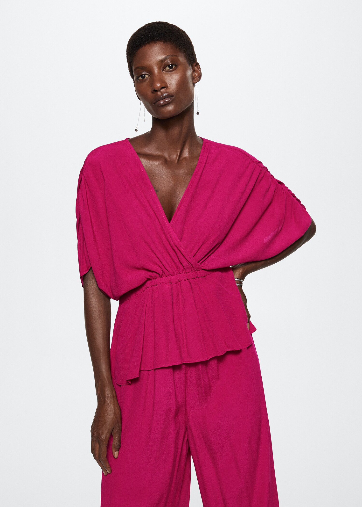 Wrap V-neckline jumpsuit - Medium plane