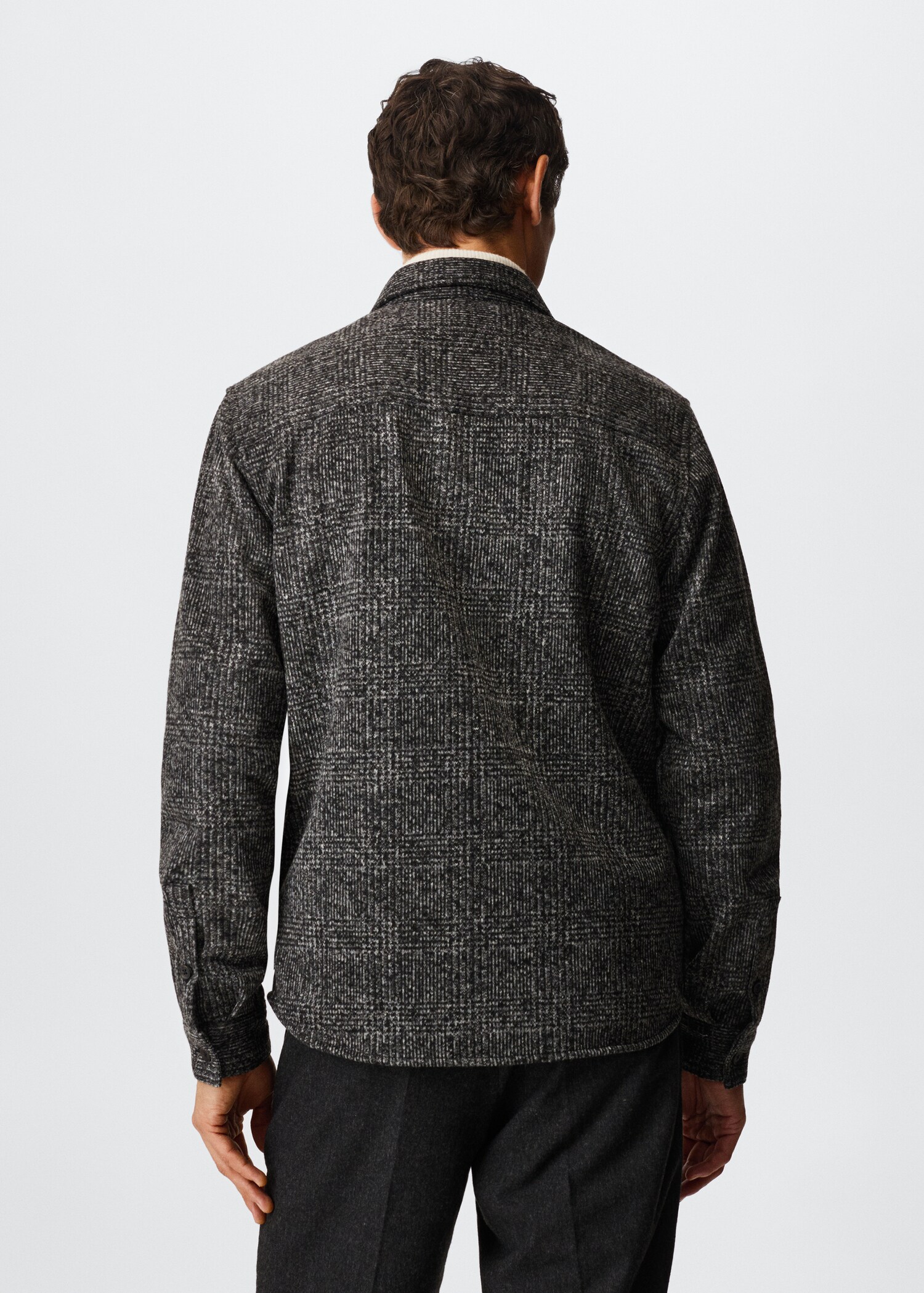 Wool overshirt with pockets - Reverse of the article