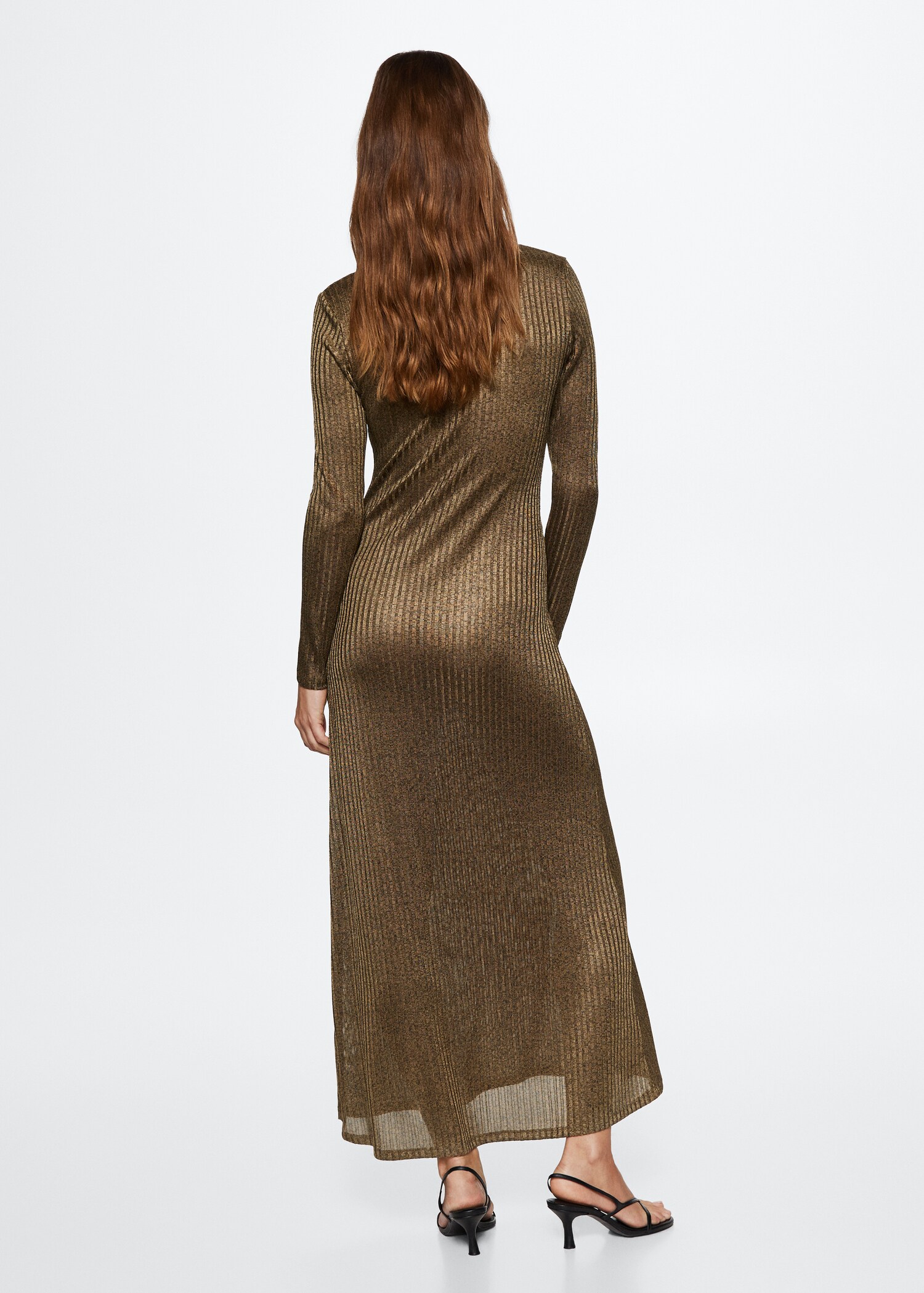 Geripptes Midikleid - Rückseite des Artikels