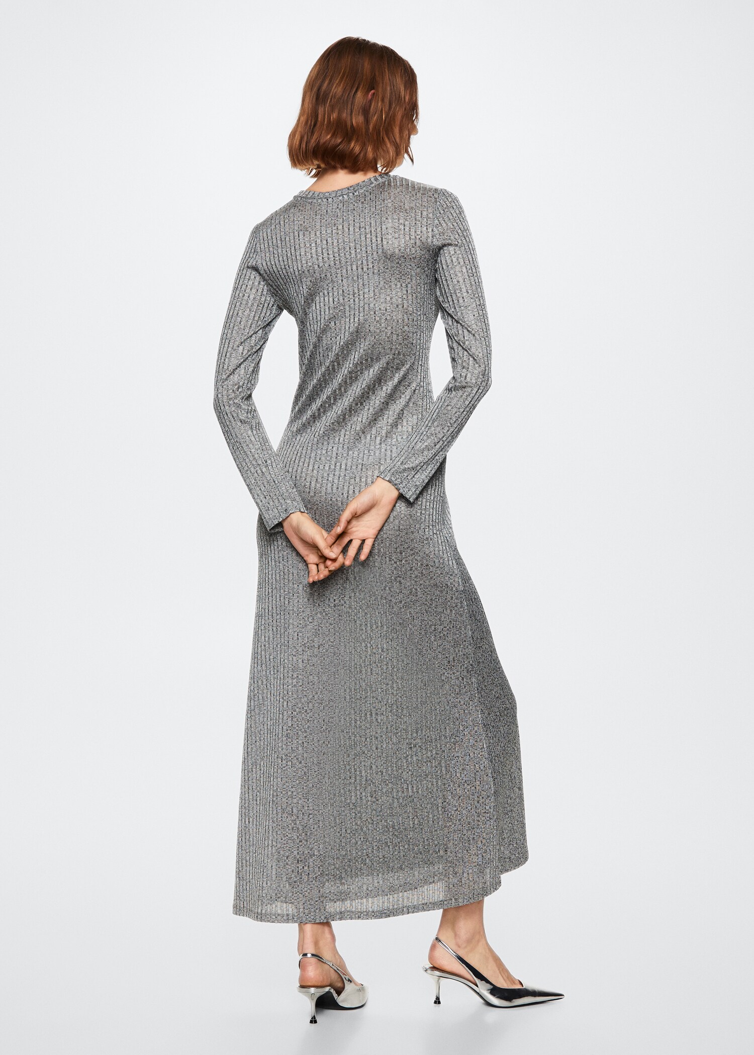 Geripptes Midikleid - Rückseite des Artikels
