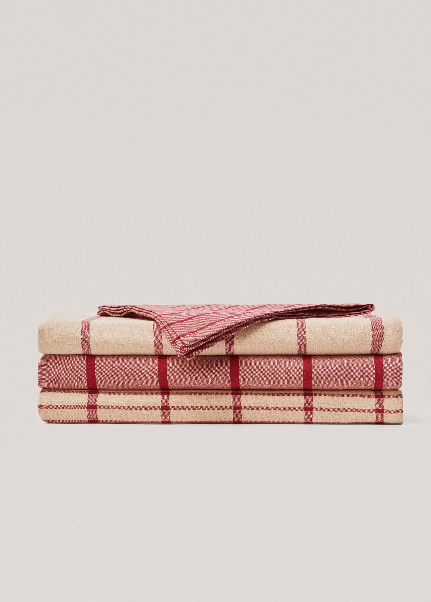Pack of 2 check cotton napkins 45x45cm - Details of the article 3