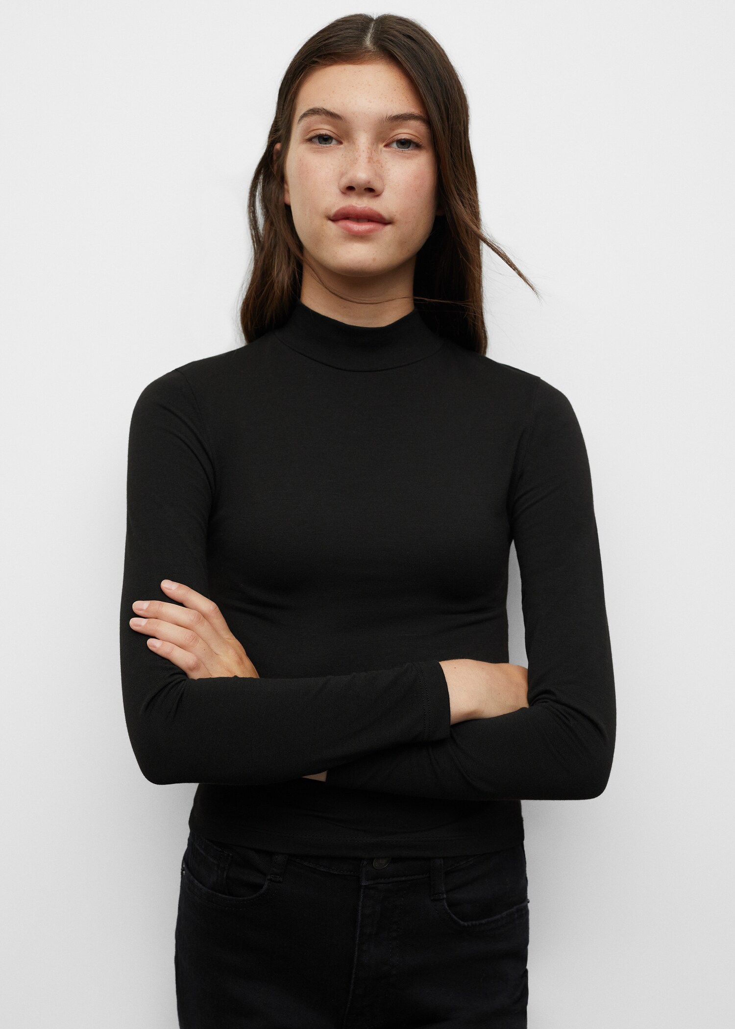 T-shirt manches longues slim fit - Plan moyen