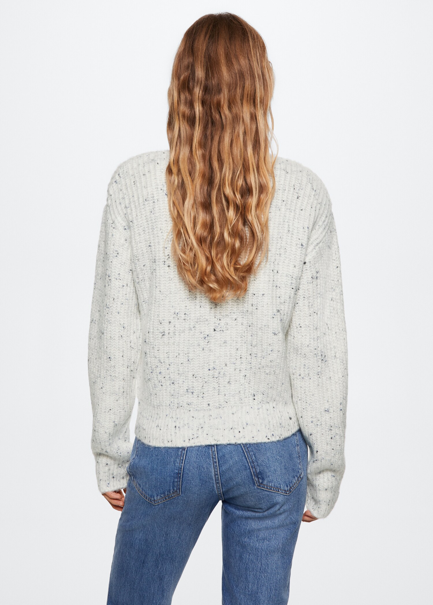 Gerippter Pullover mit halbhohem Kragen - Rückseite des Artikels