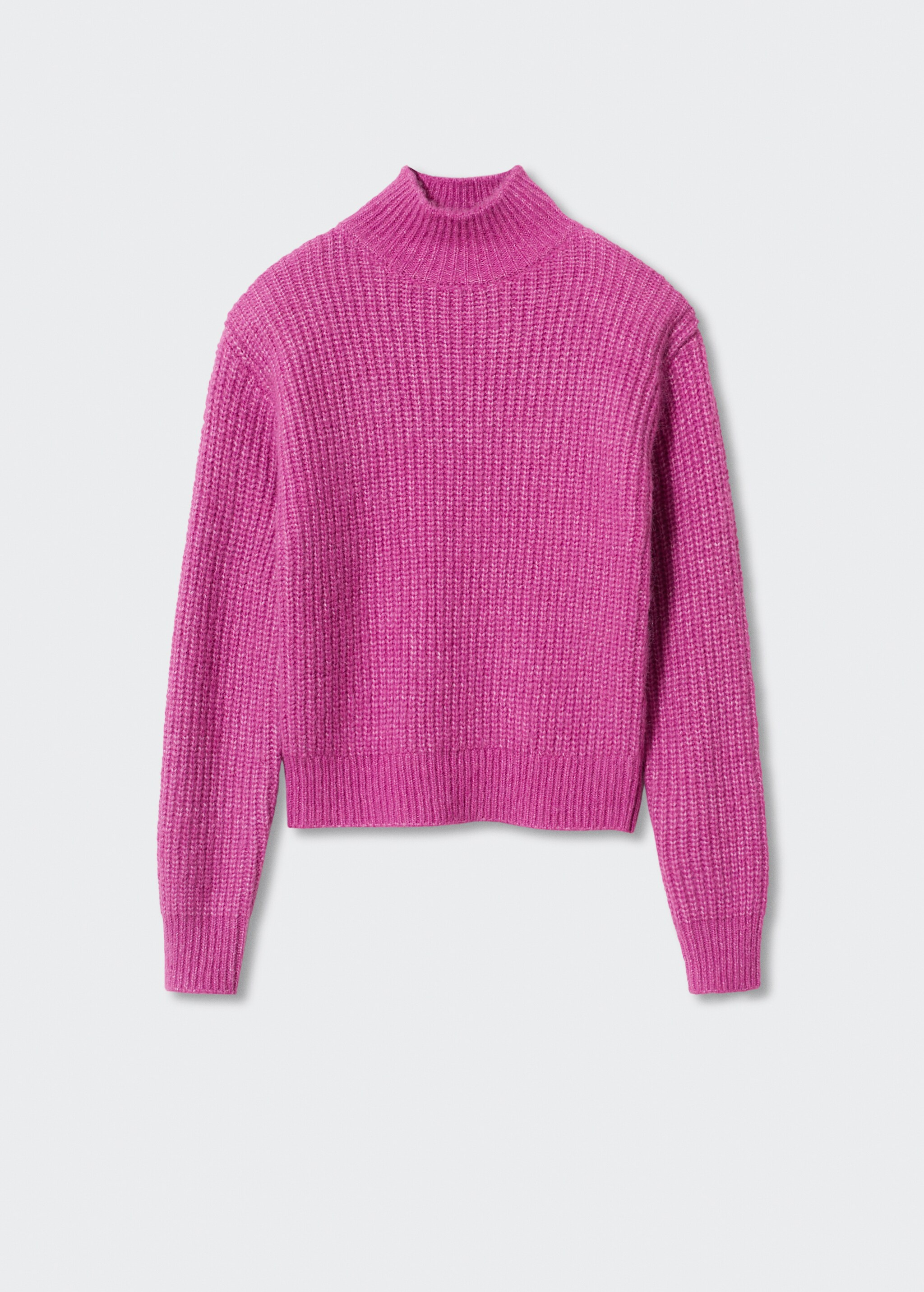 High collar ribbed knit  sweater - Article without model