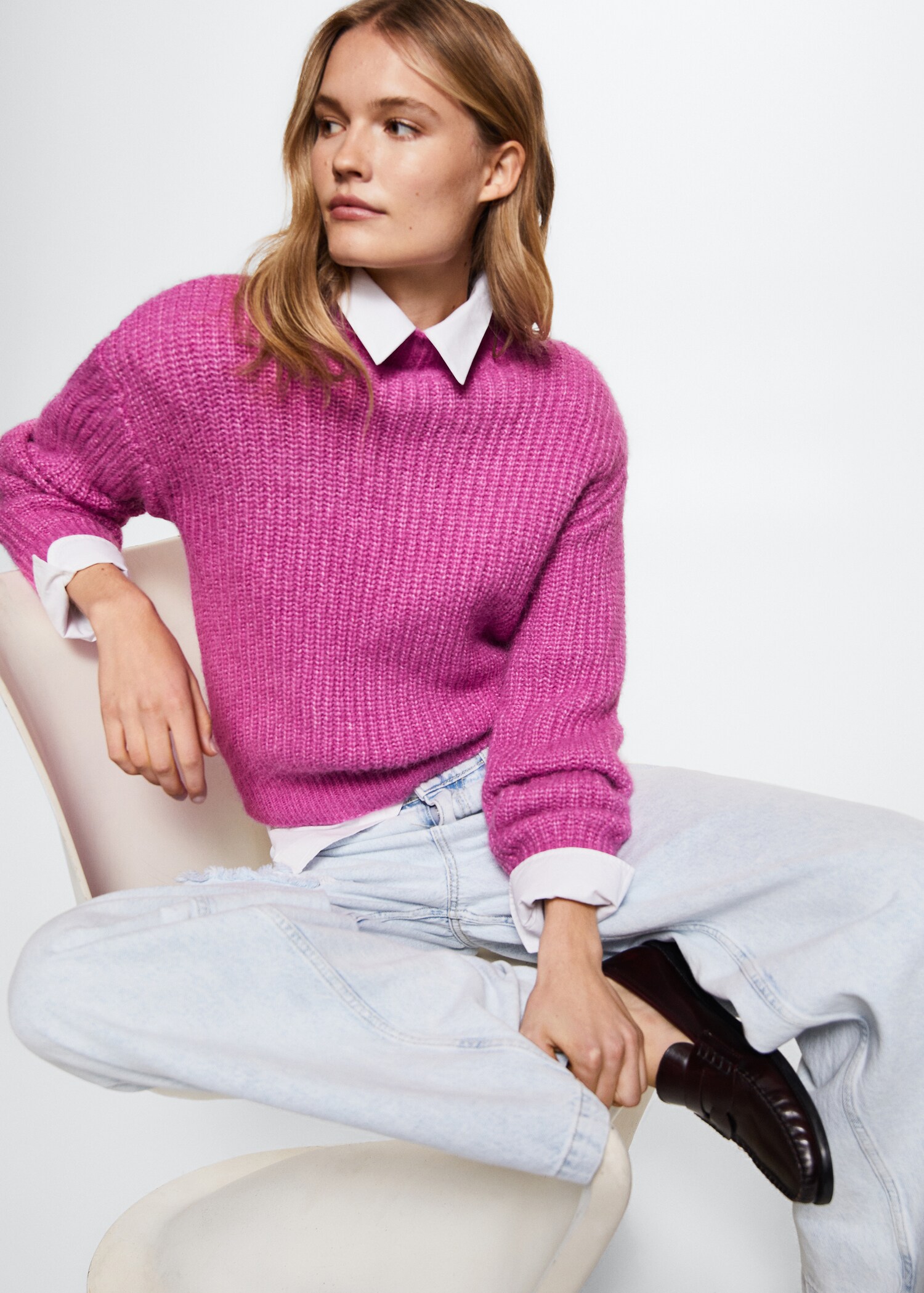 Gerippter Pullover mit halbhohem Kragen - Detail des Artikels 2