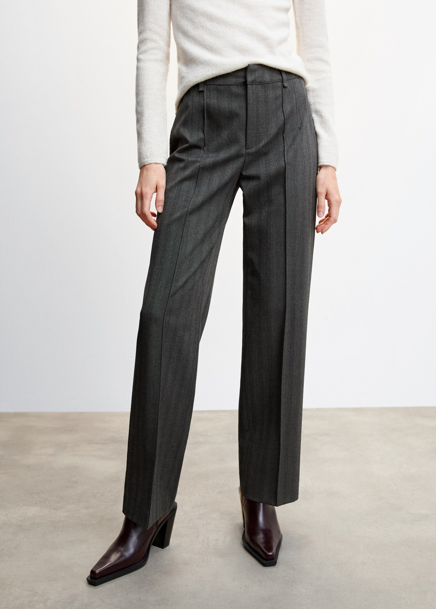 Straight striped trousers - Medium plane