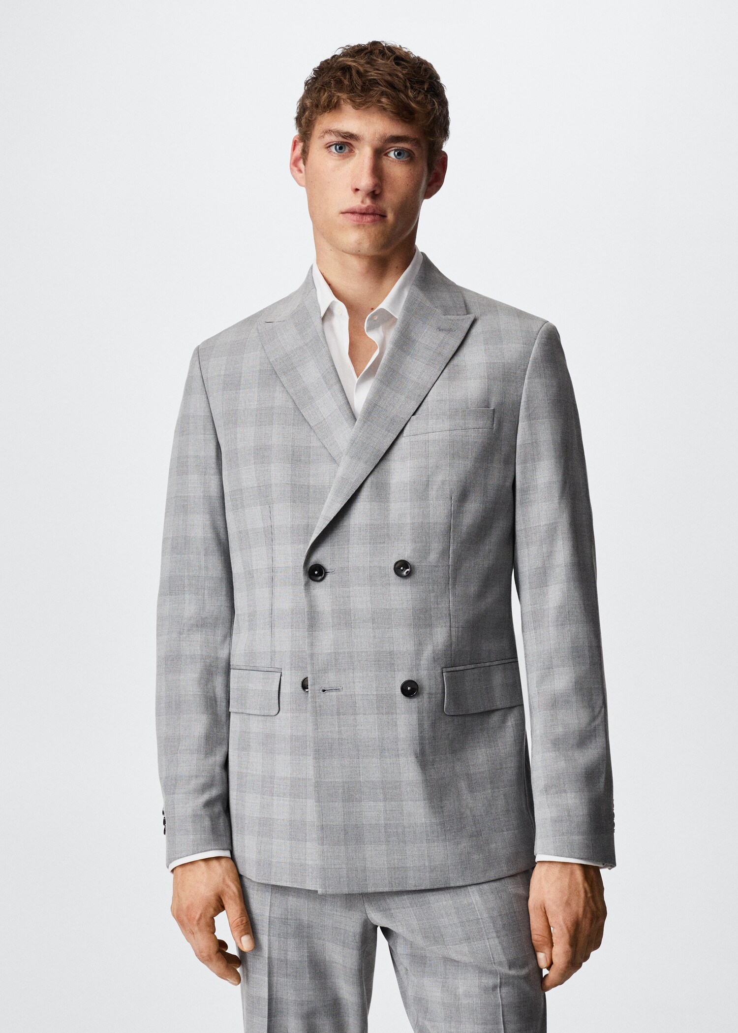 Giacca completo slim fit doppiopetto quadri - Piano medio