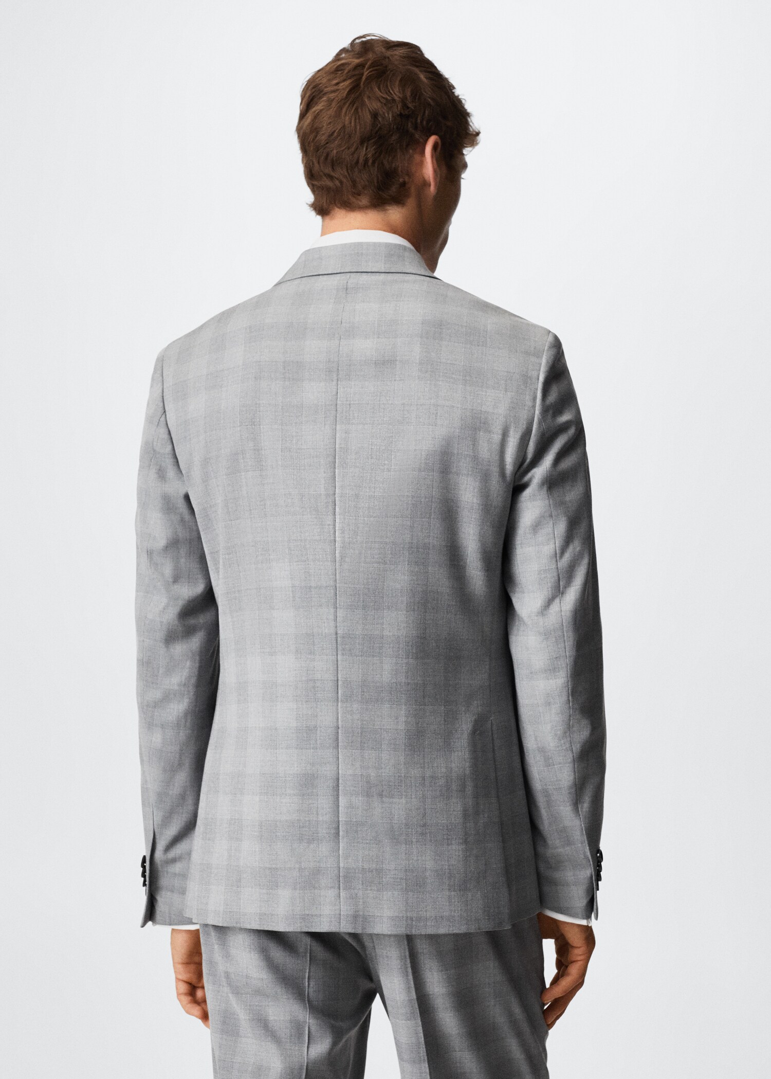 Giacca completo slim fit doppiopetto quadri - Retro dell'articolo
