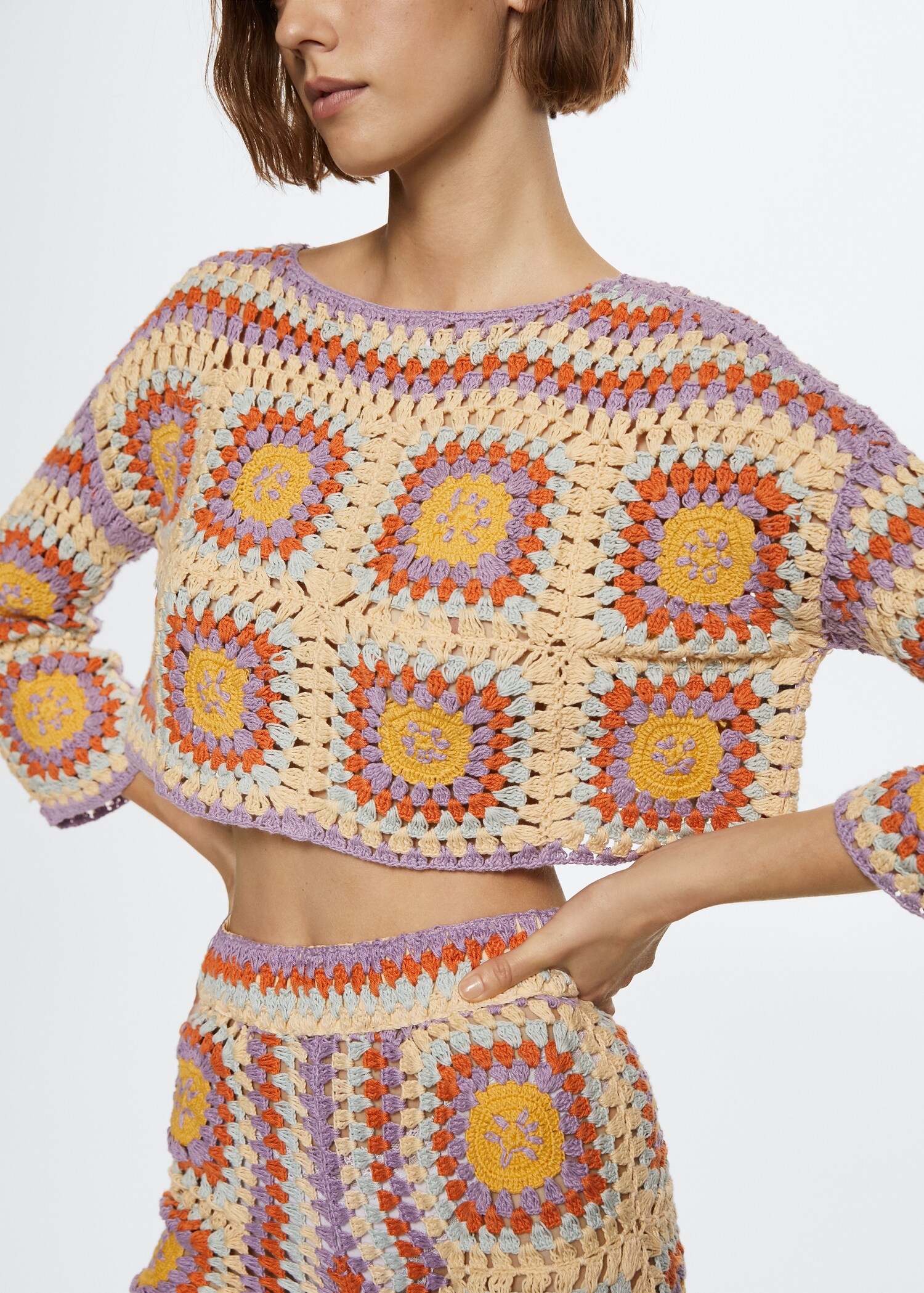 Cotton crochet sweater - Details of the article 1