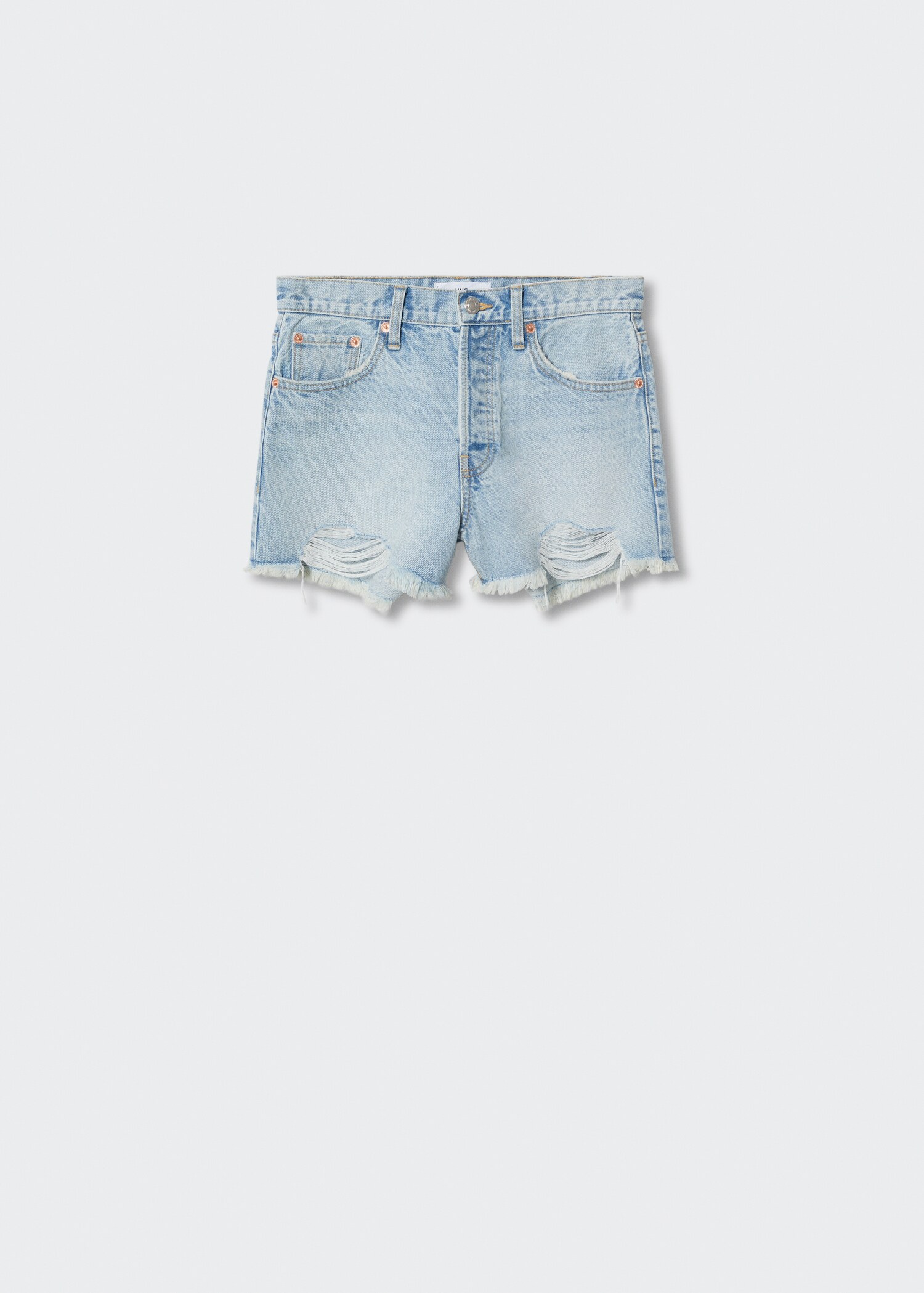 Mini shorts with frayed hem - Article without model