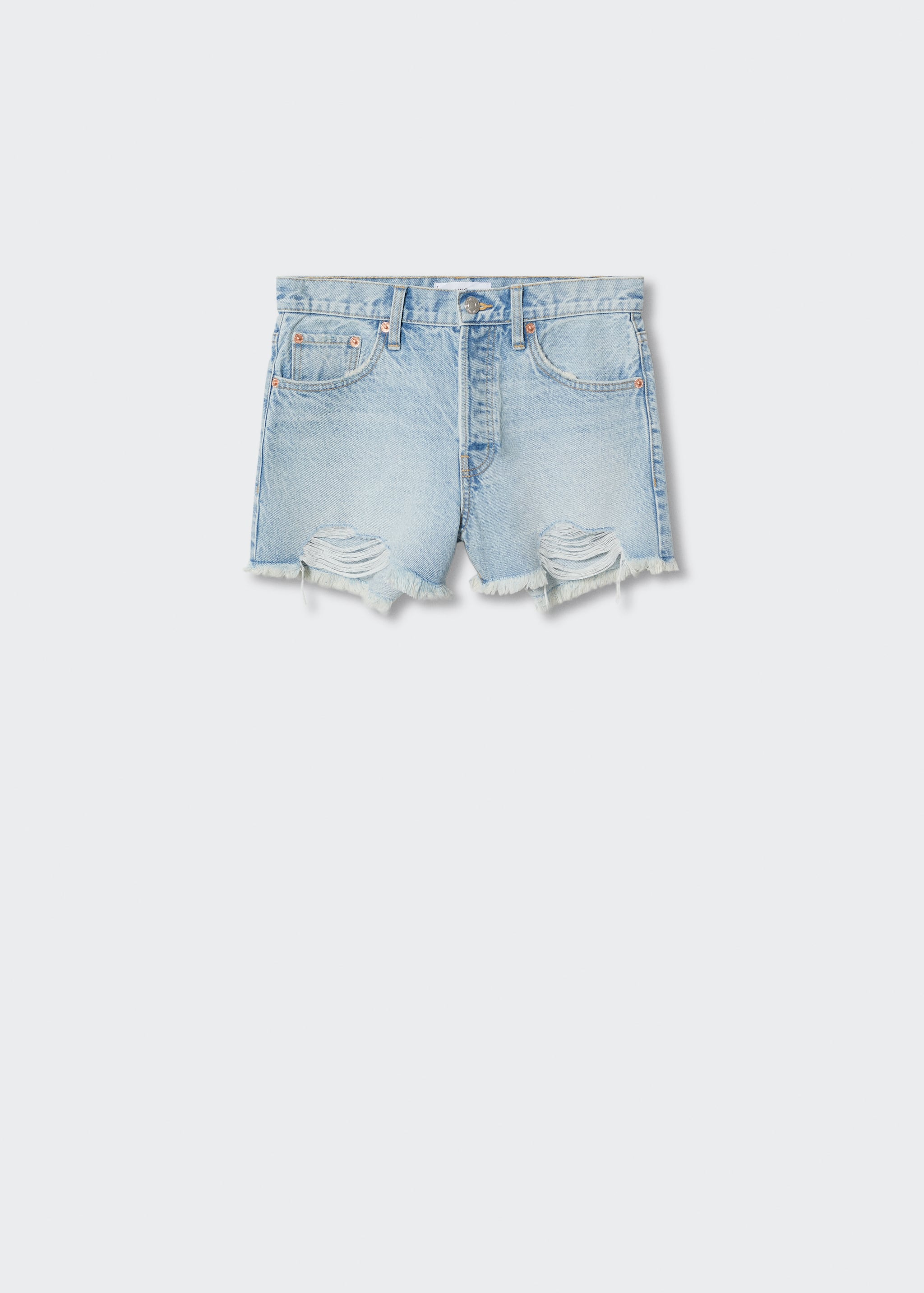 Mini shorts with frayed hem - Article without model