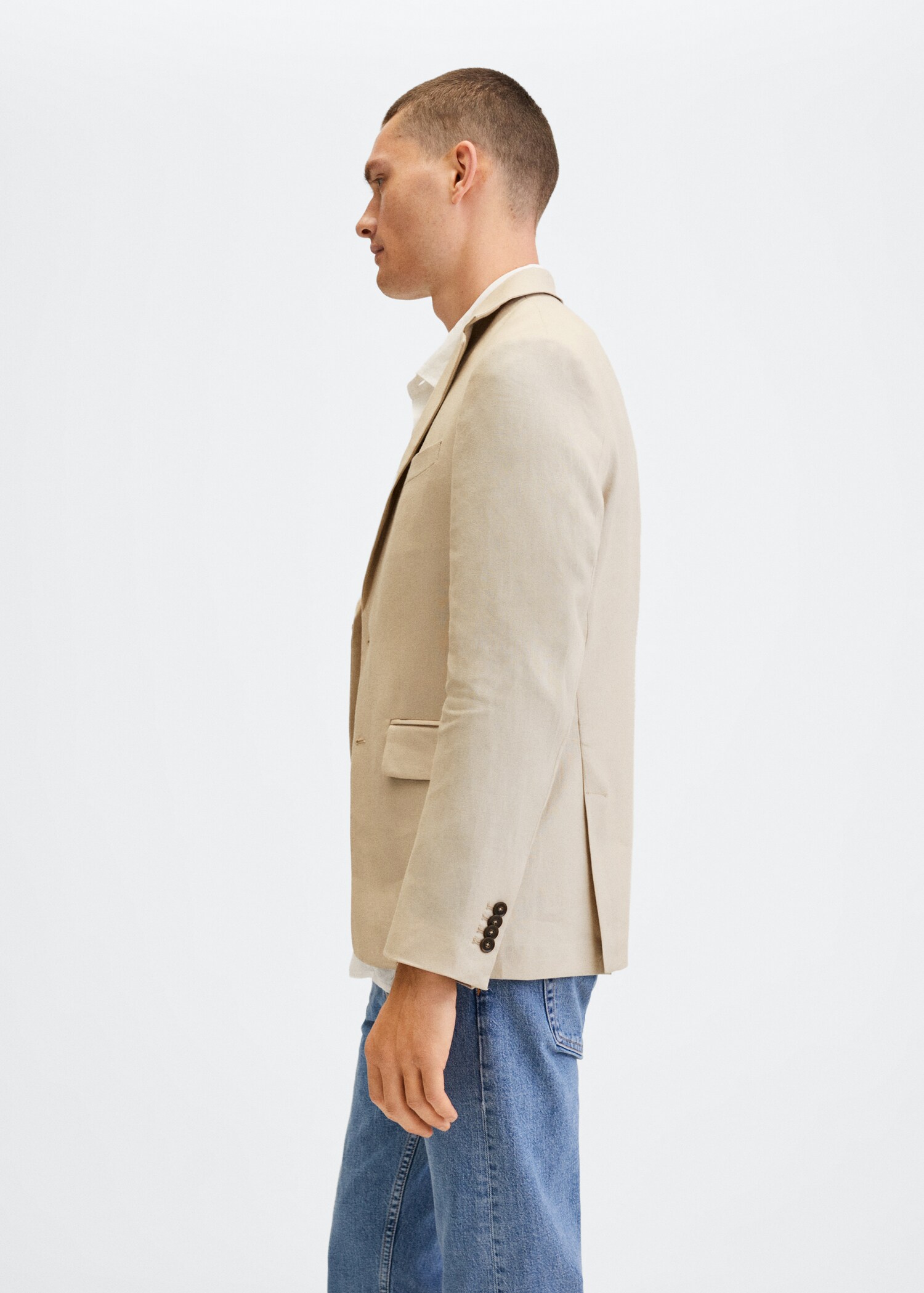 100% linen slim fit blazer - Details of the article 2