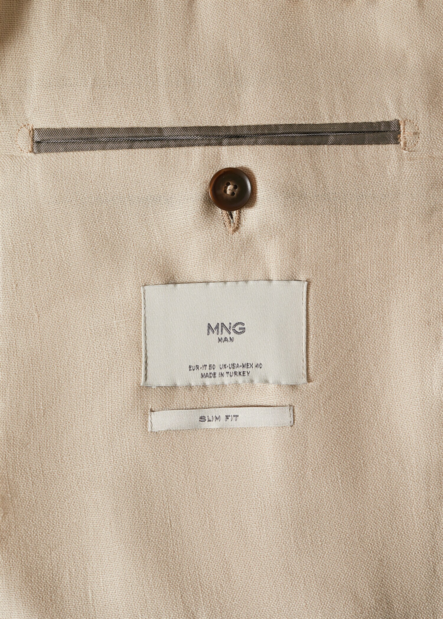 100% linen slim fit blazer - Details of the article 8