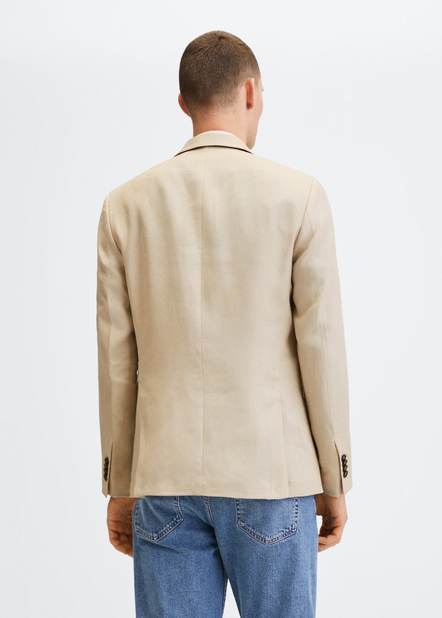 100% linen slim fit blazer - Reverse of the article