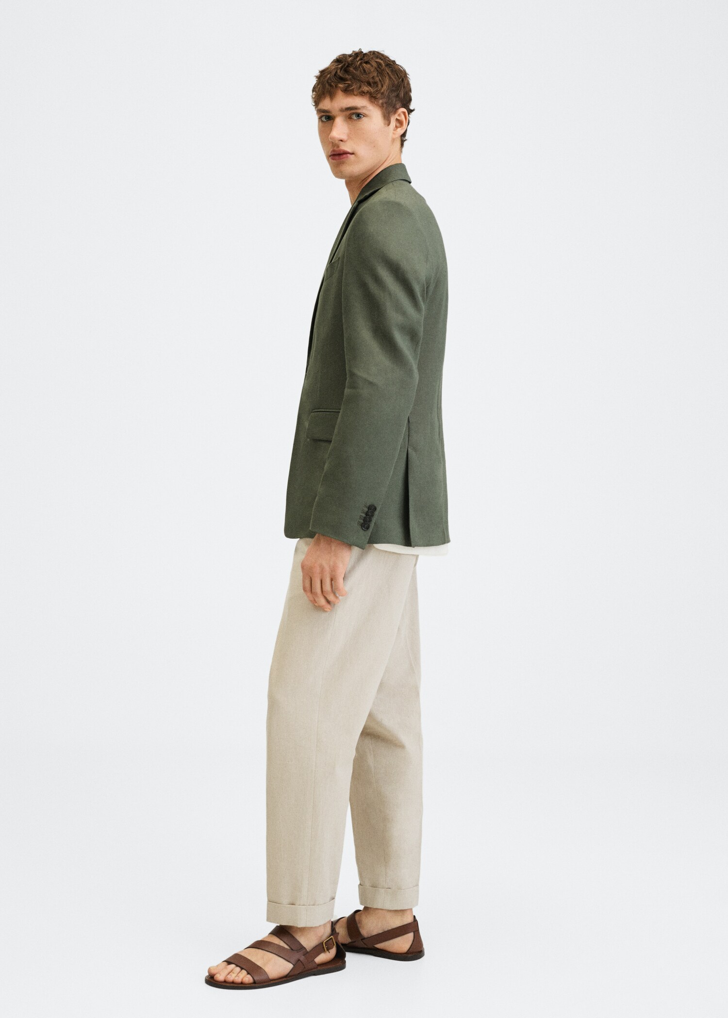100% linen slim fit blazer - Details of the article 2