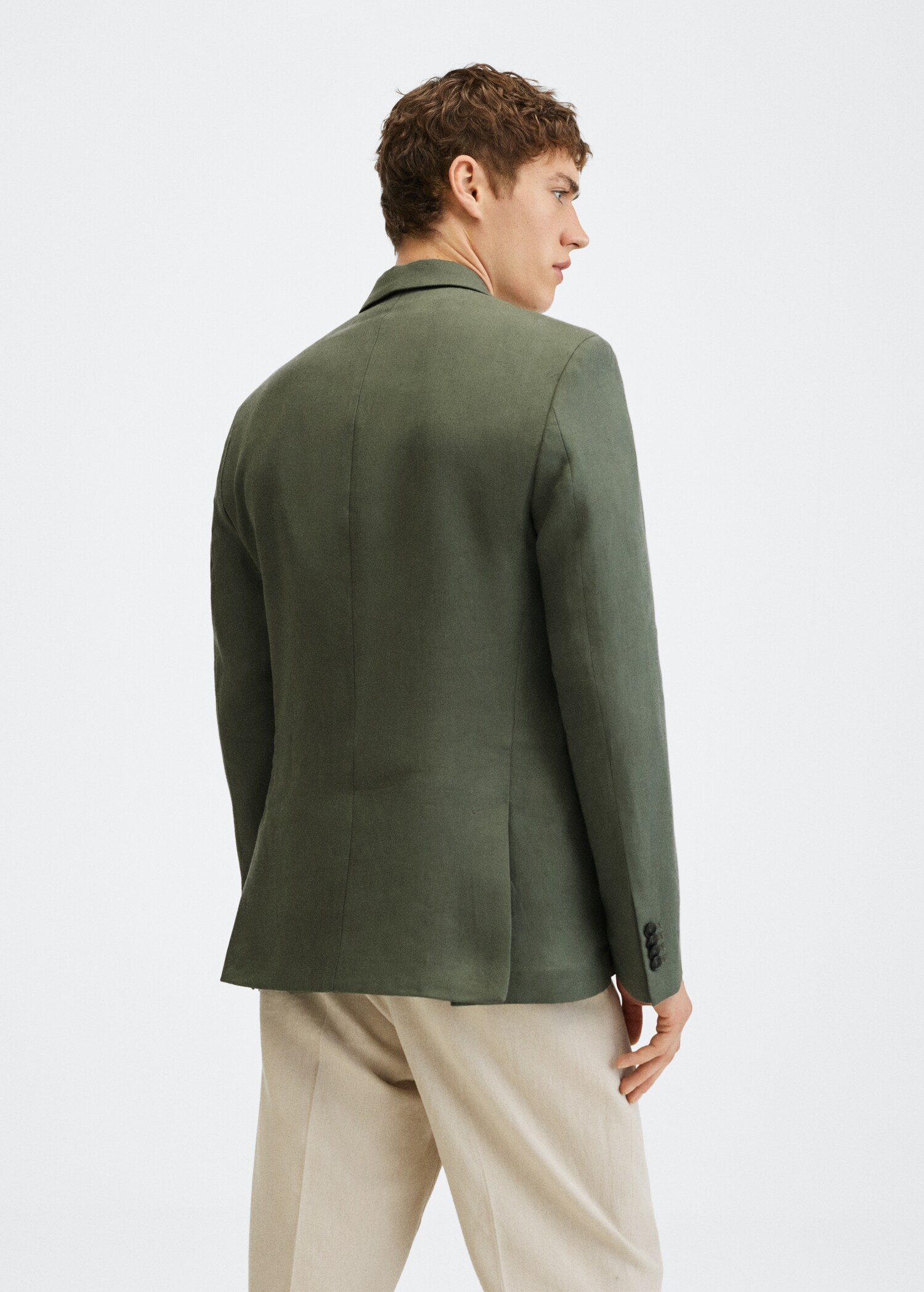 100% linen slim fit blazer - Reverse of the article
