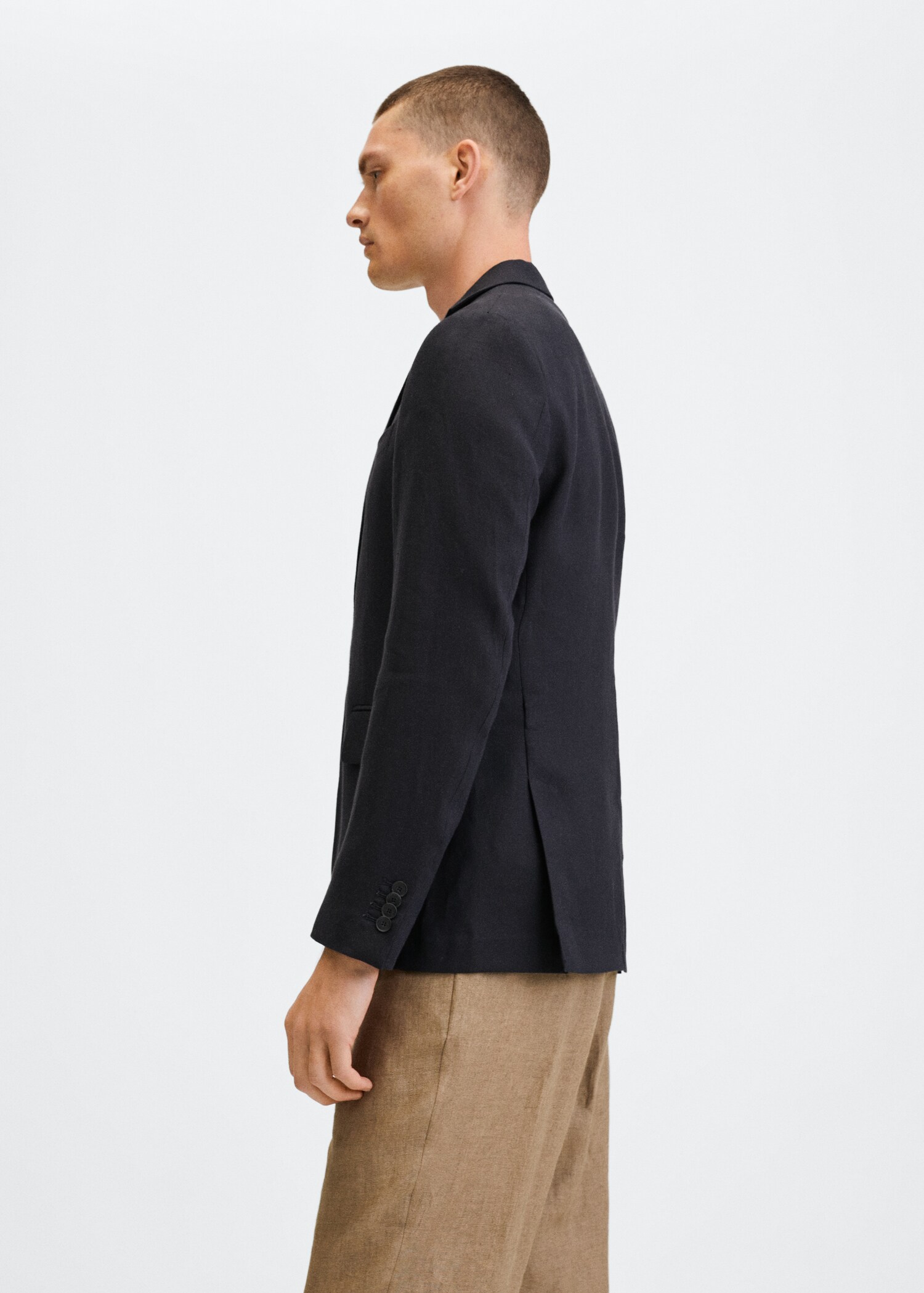 100% linen slim fit blazer - Details of the article 2