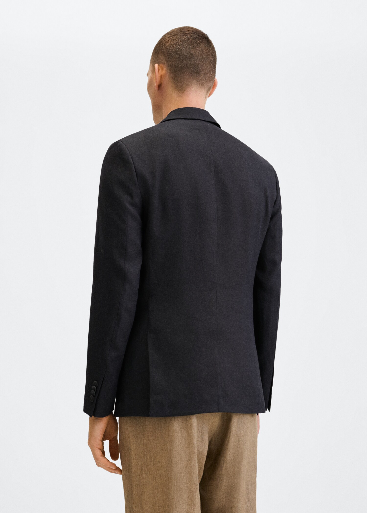 100% linen slim fit blazer - Reverse of the article