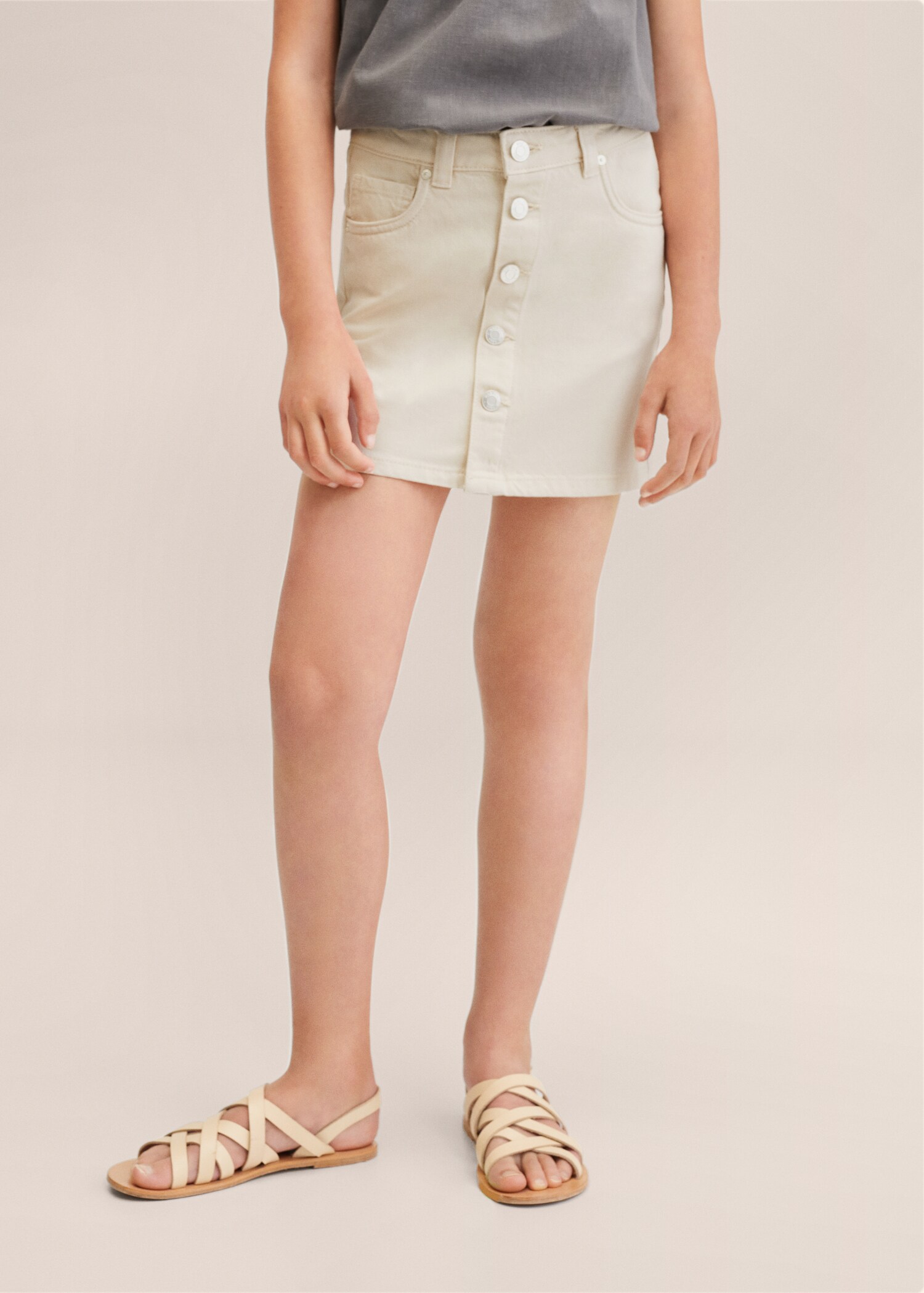 Buttoned denim skirt - Details of the article 1