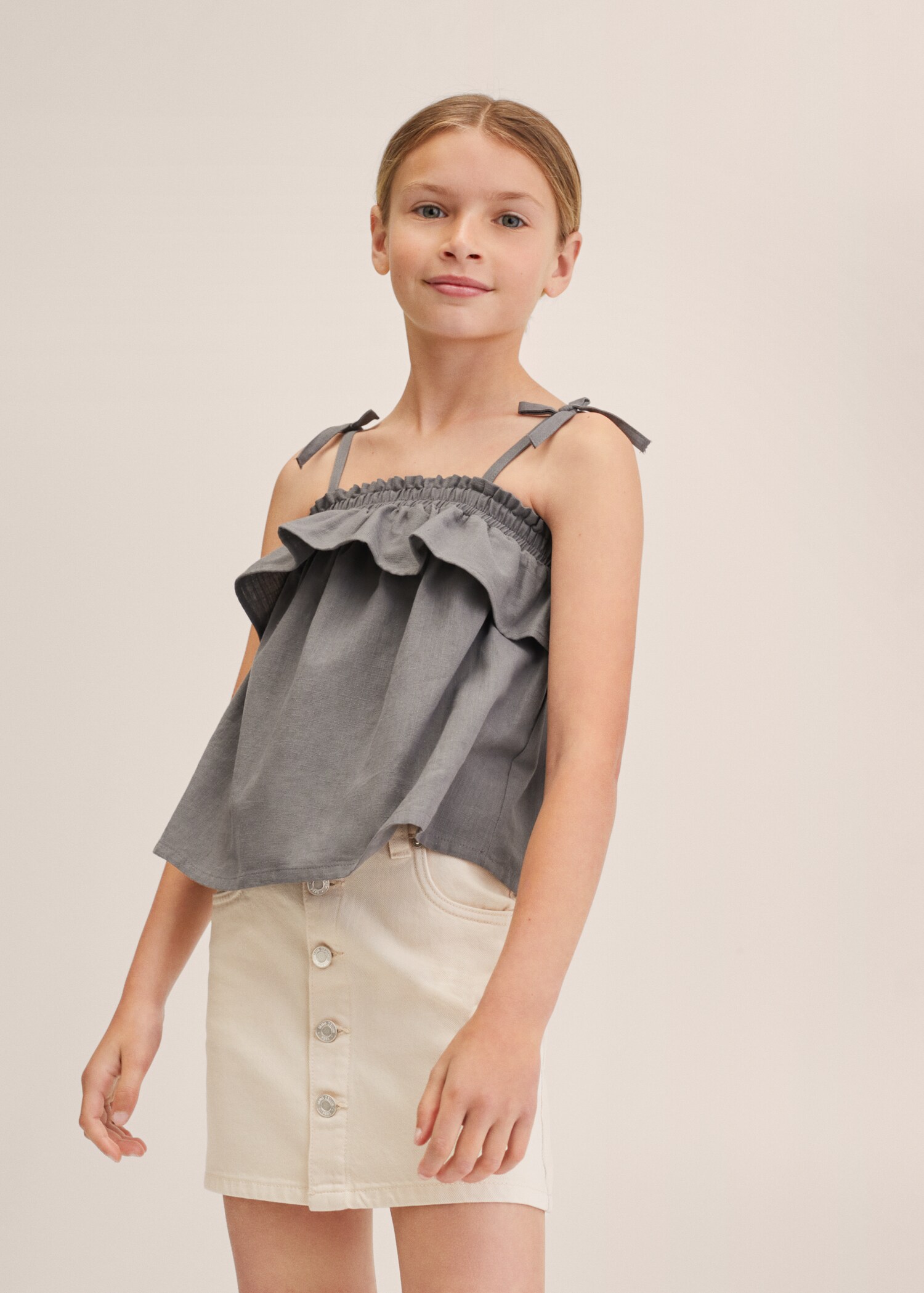 Buttoned denim skirt - Details of the article 3