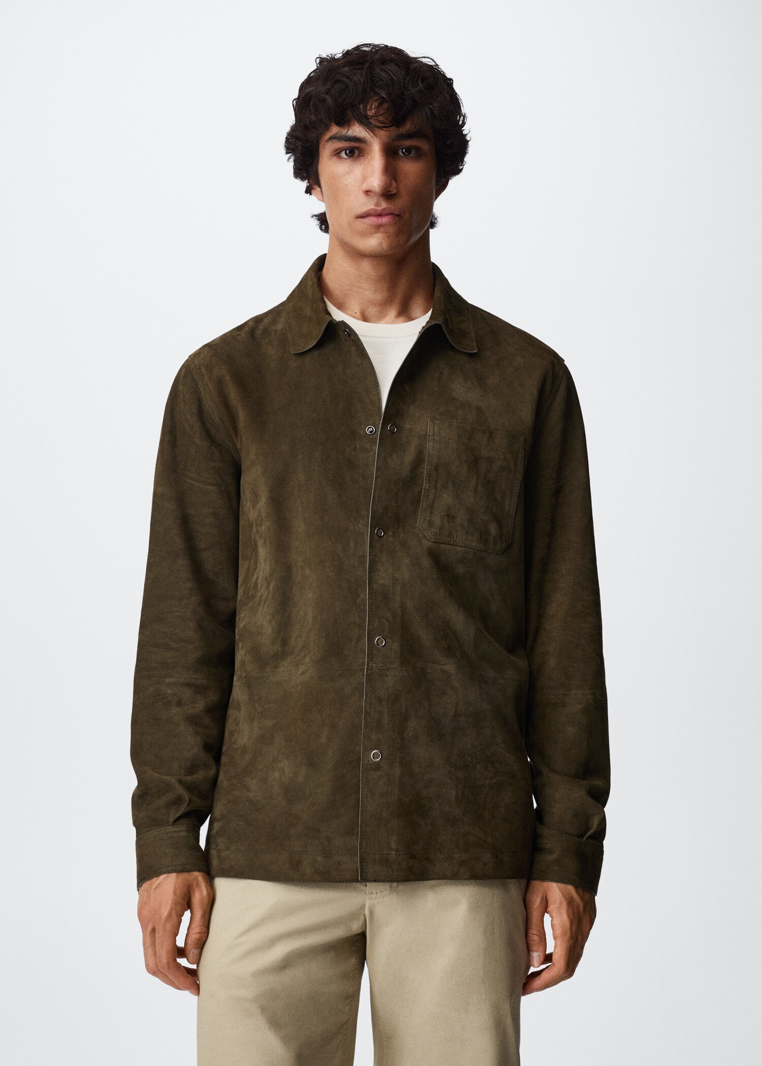 Sobrecamisa pell butxaca - Pla mig