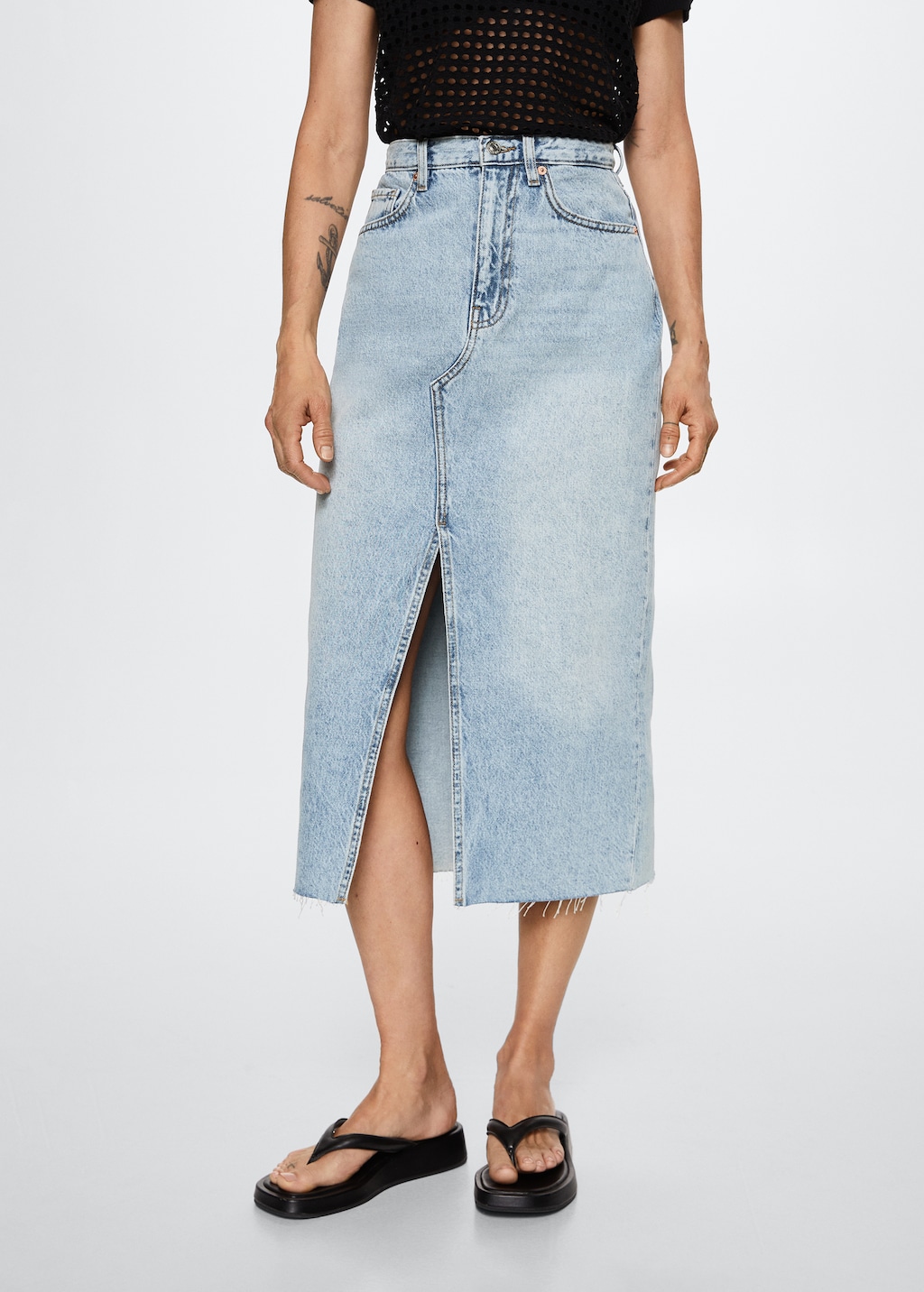 Spijkerrok met split Dames MANGO OUTLET Belgie