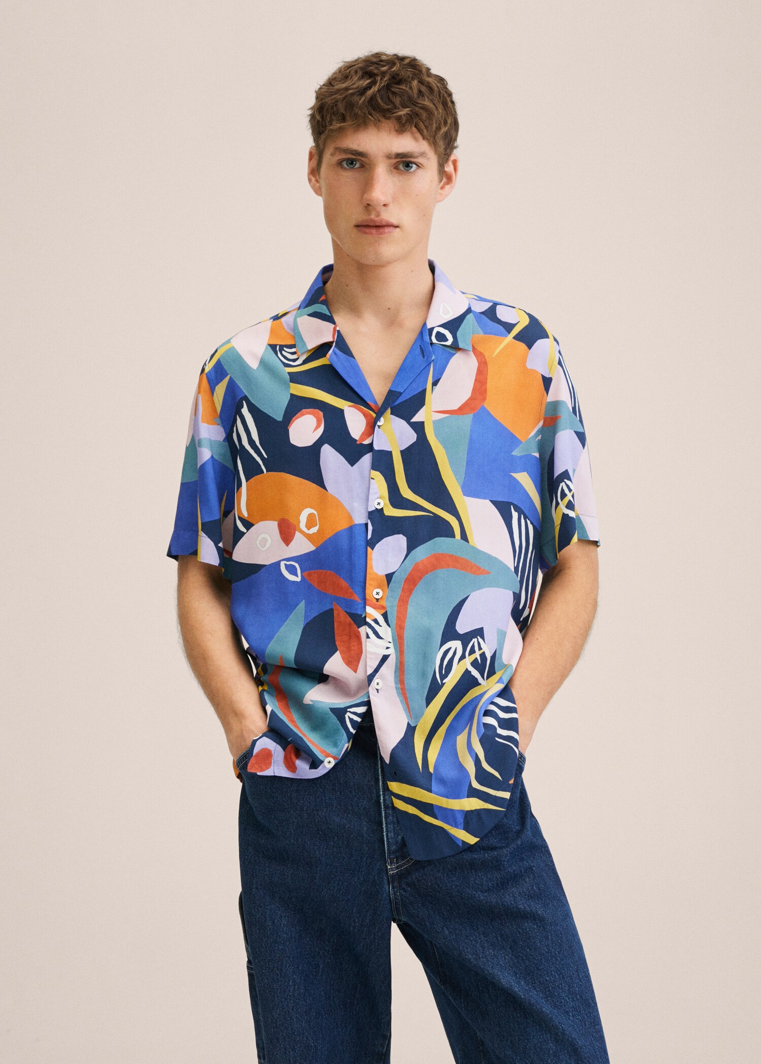 Camisa estampada hawaiana - Pla mig