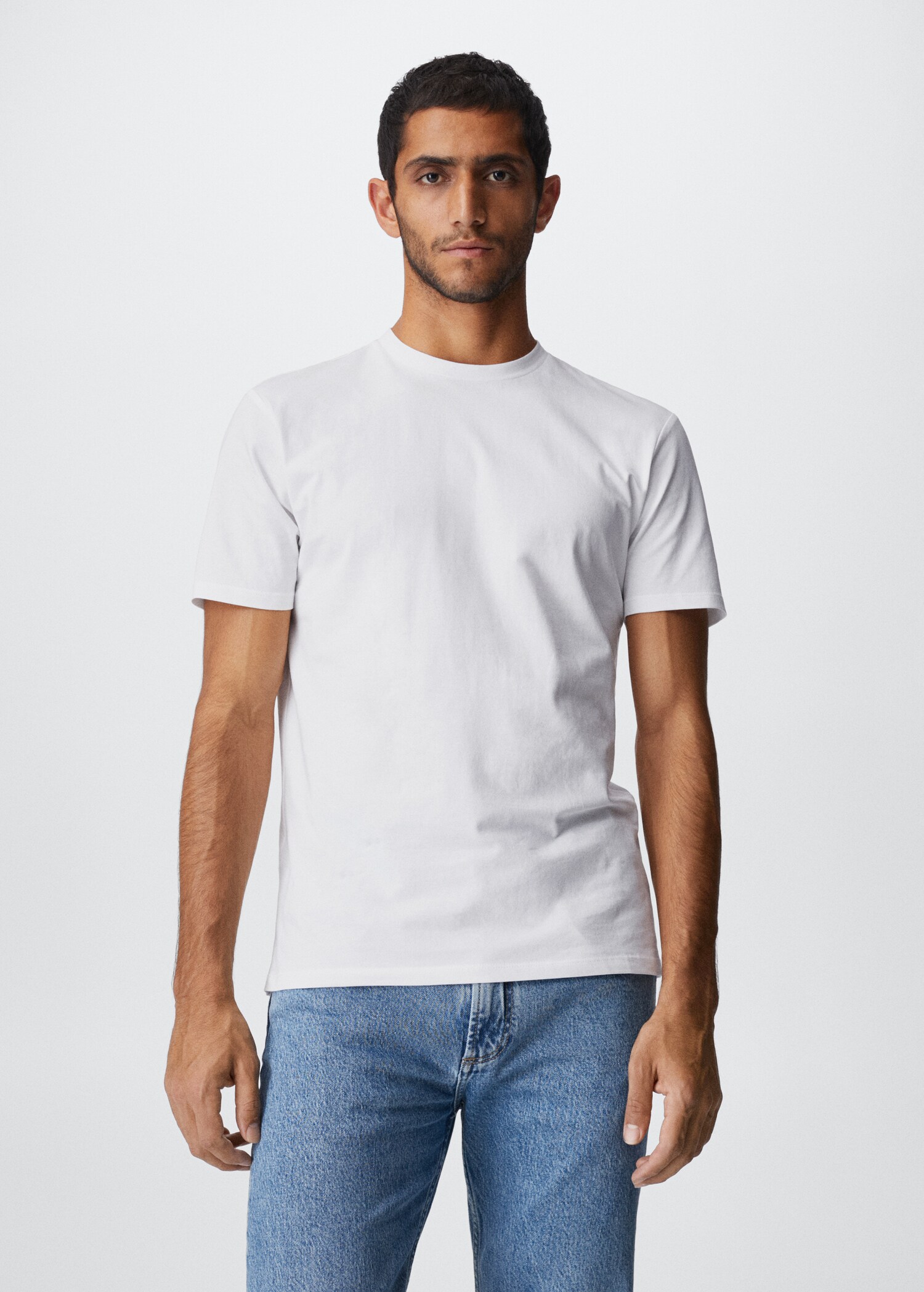 Stretch cotton T-shirt - Medium plane