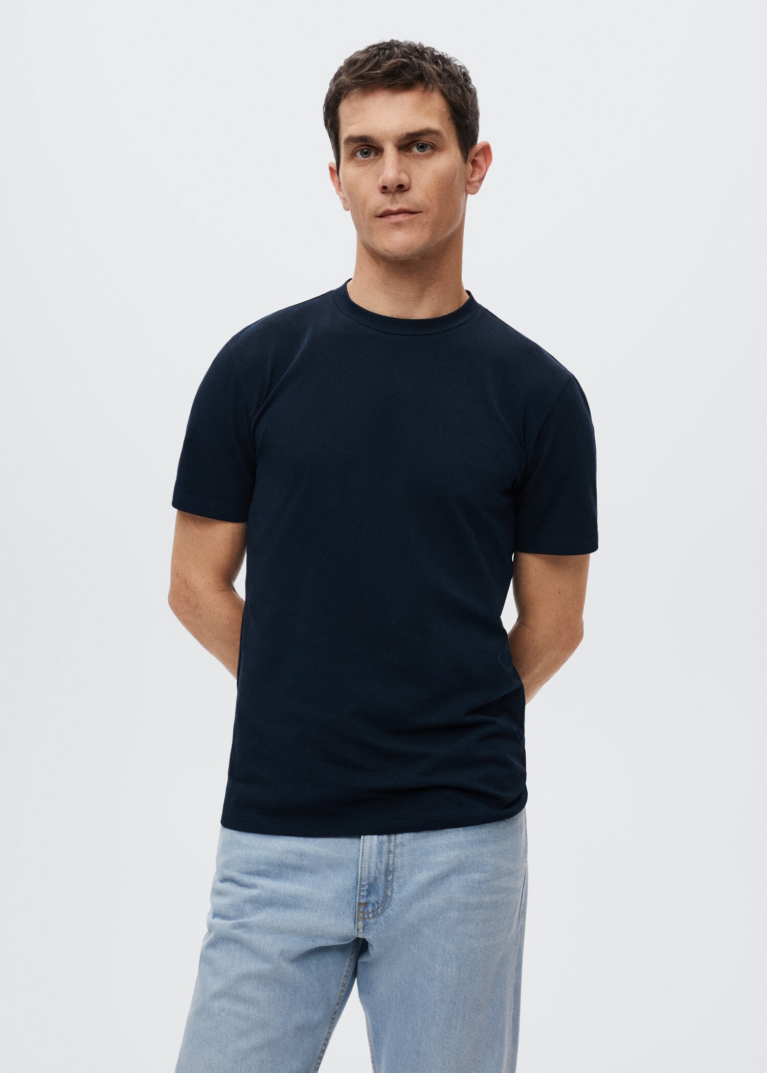 Stretch cotton T-shirt - Medium plane