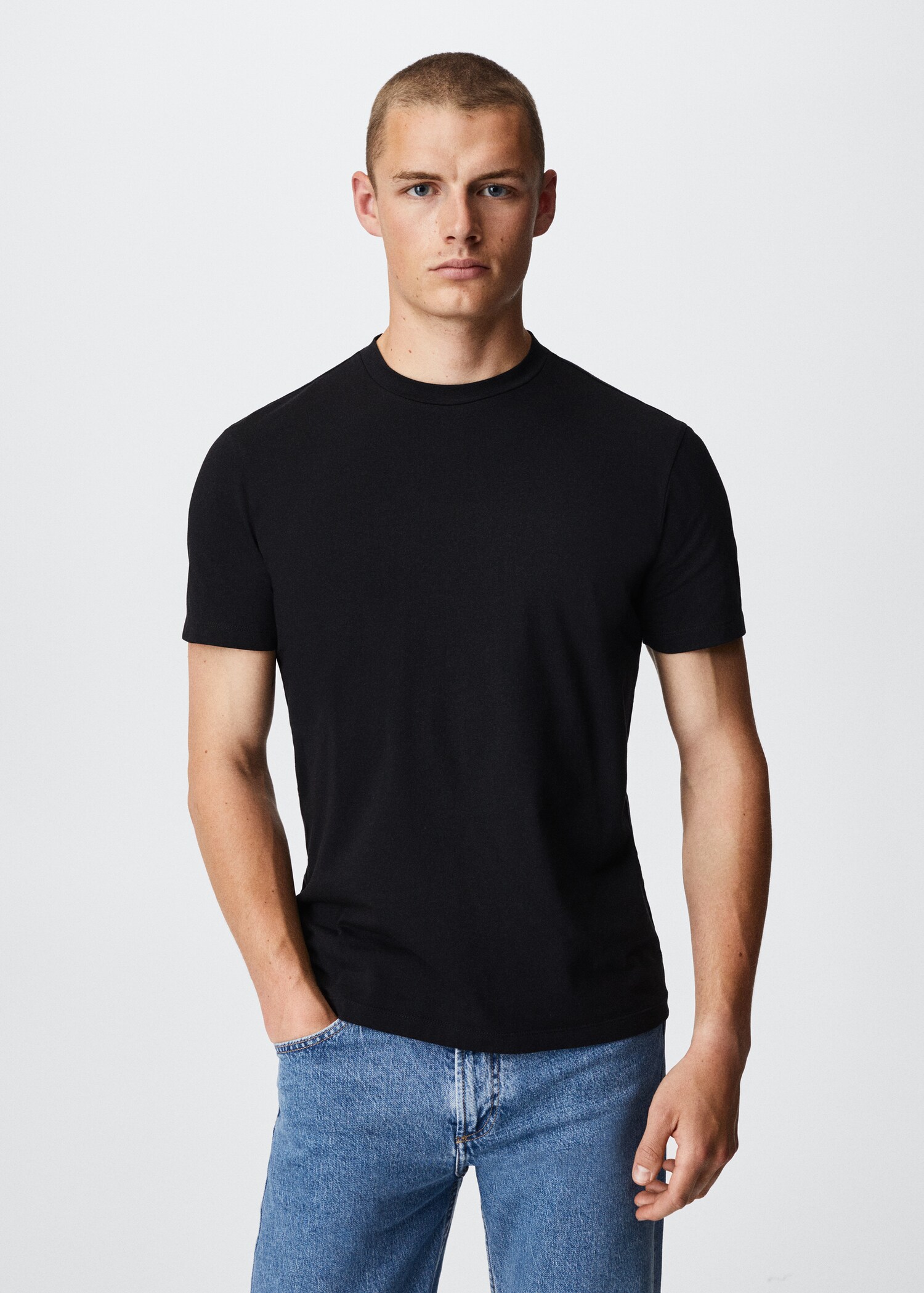 Stretch cotton T-shirt - Medium plane