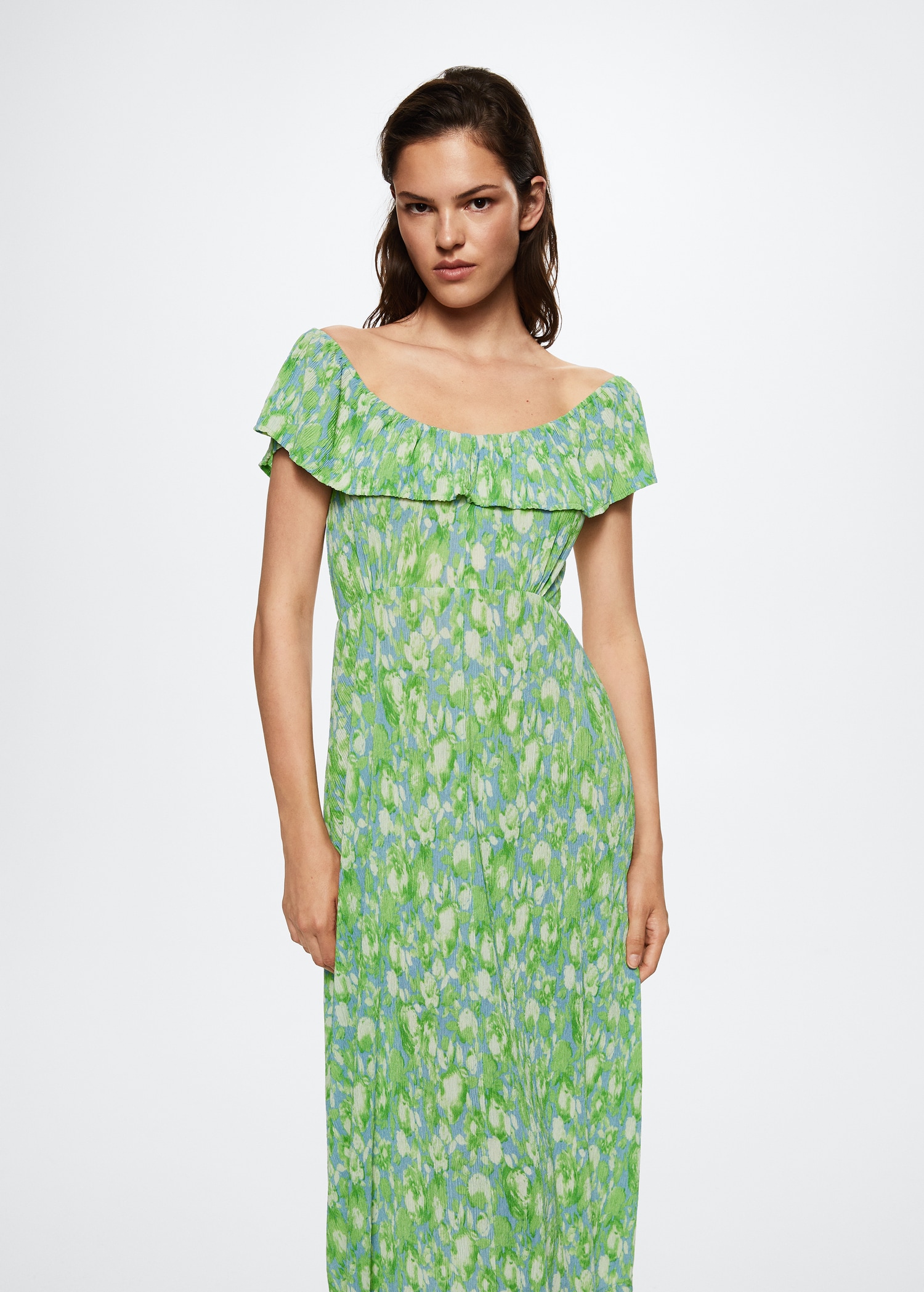 Kleid mit floralem Dessin - Mittlere Ansicht