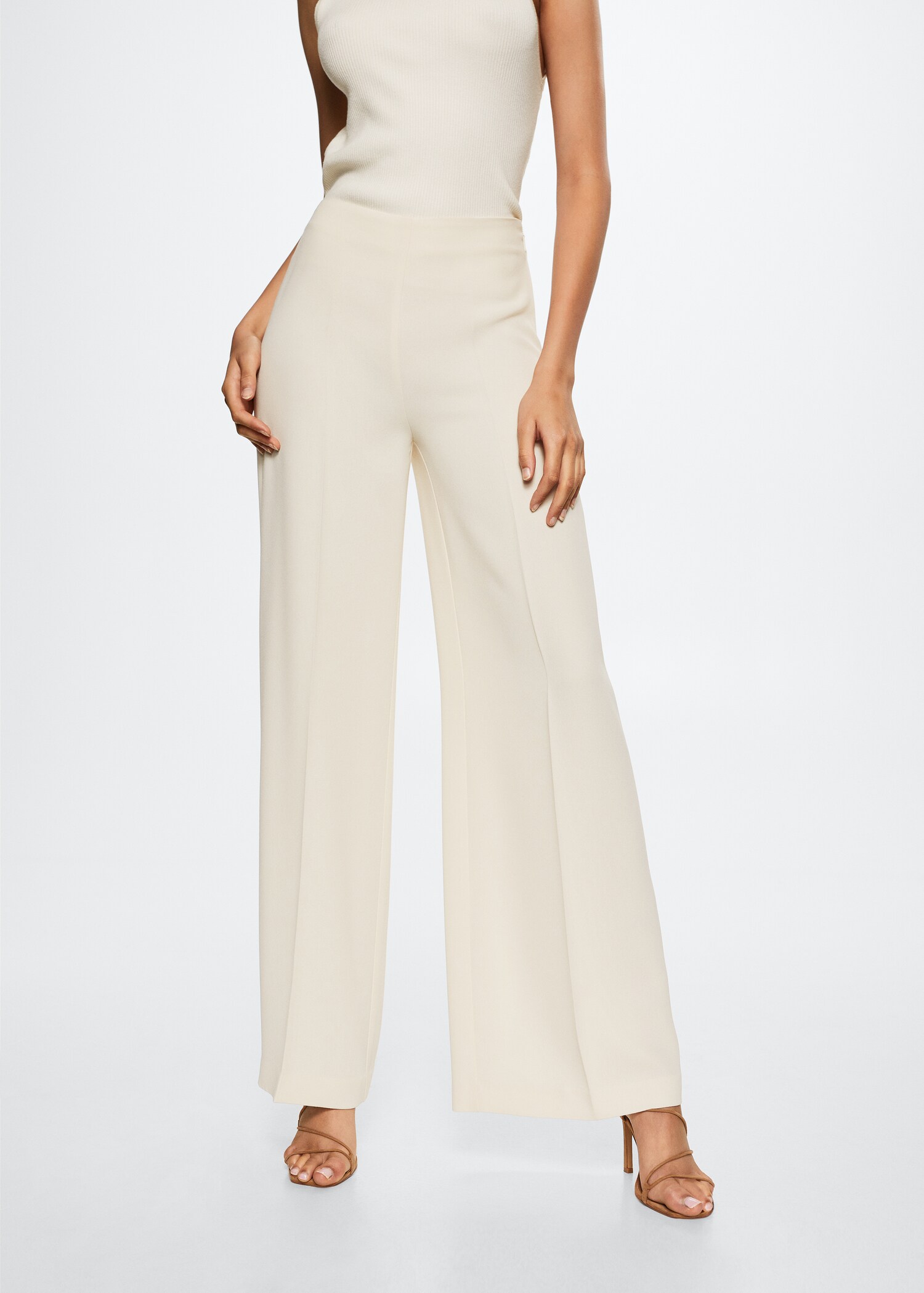 High-waist palazzo pants - Medium plane