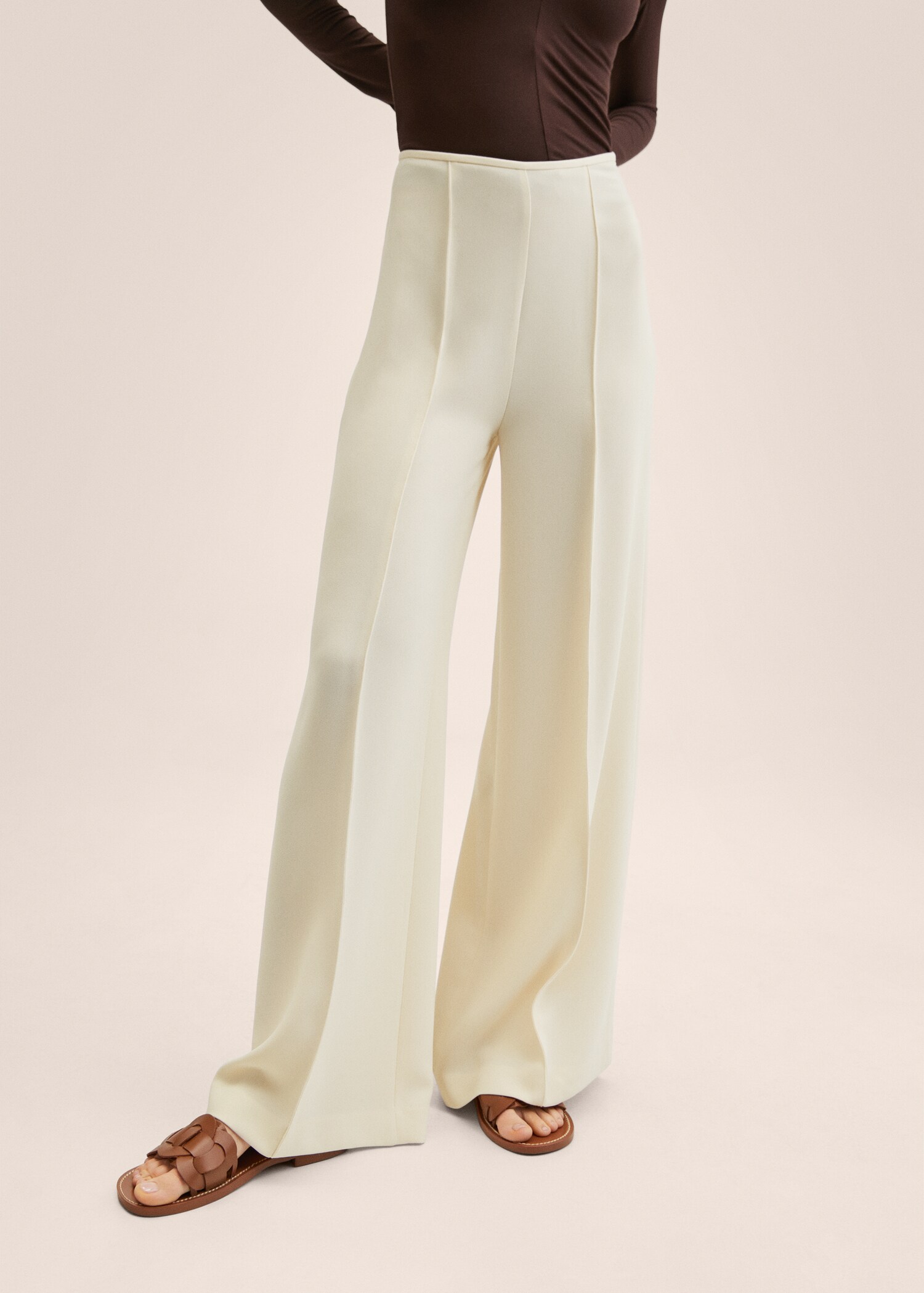 High-waist palazzo pants - Medium plane