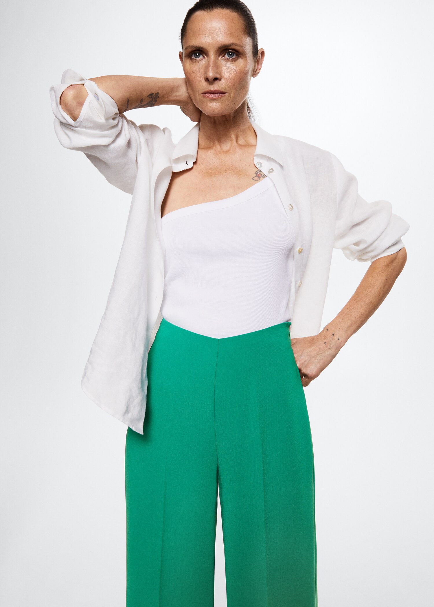 High-waist palazzo pants - Details of the article 1