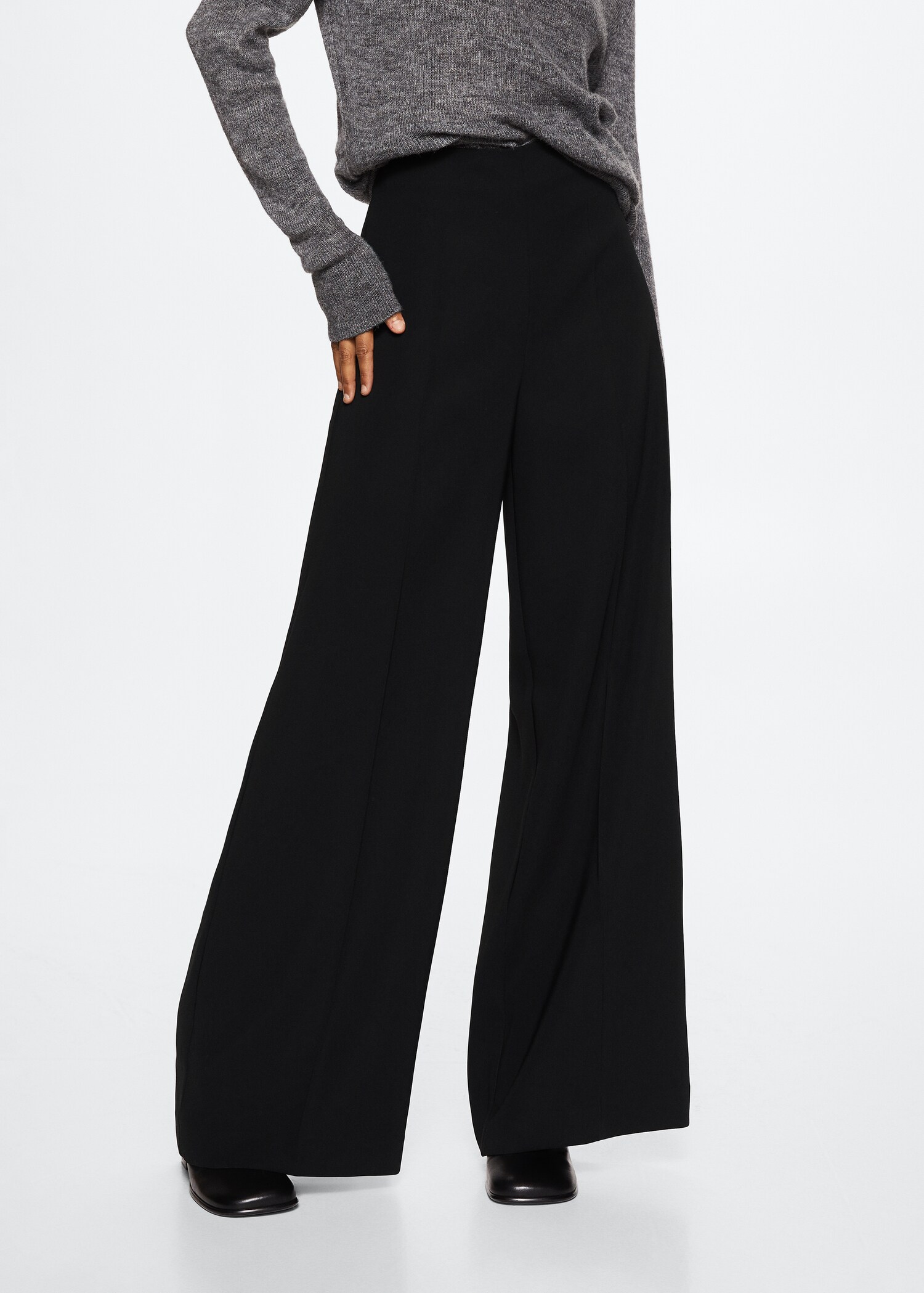 High-waist palazzo pants - Medium plane